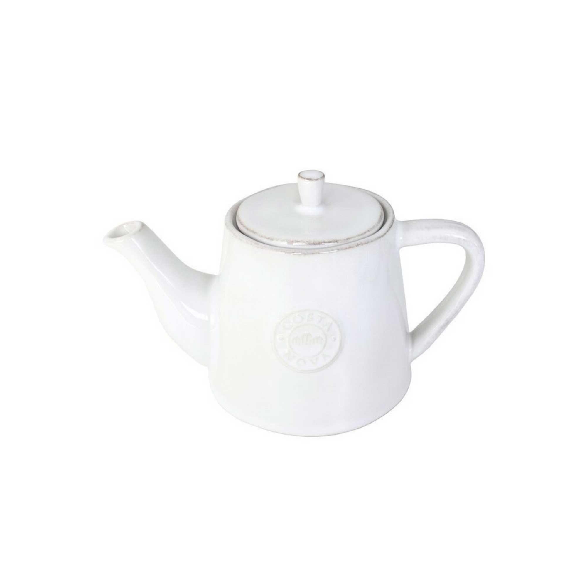 Weiße kleine Teekanne oder Kaffeekanne in Weiss. Spülmaschinenfestes und robustes Geschirr kaufen im mediterranen Stil | Soulbirdee Shop