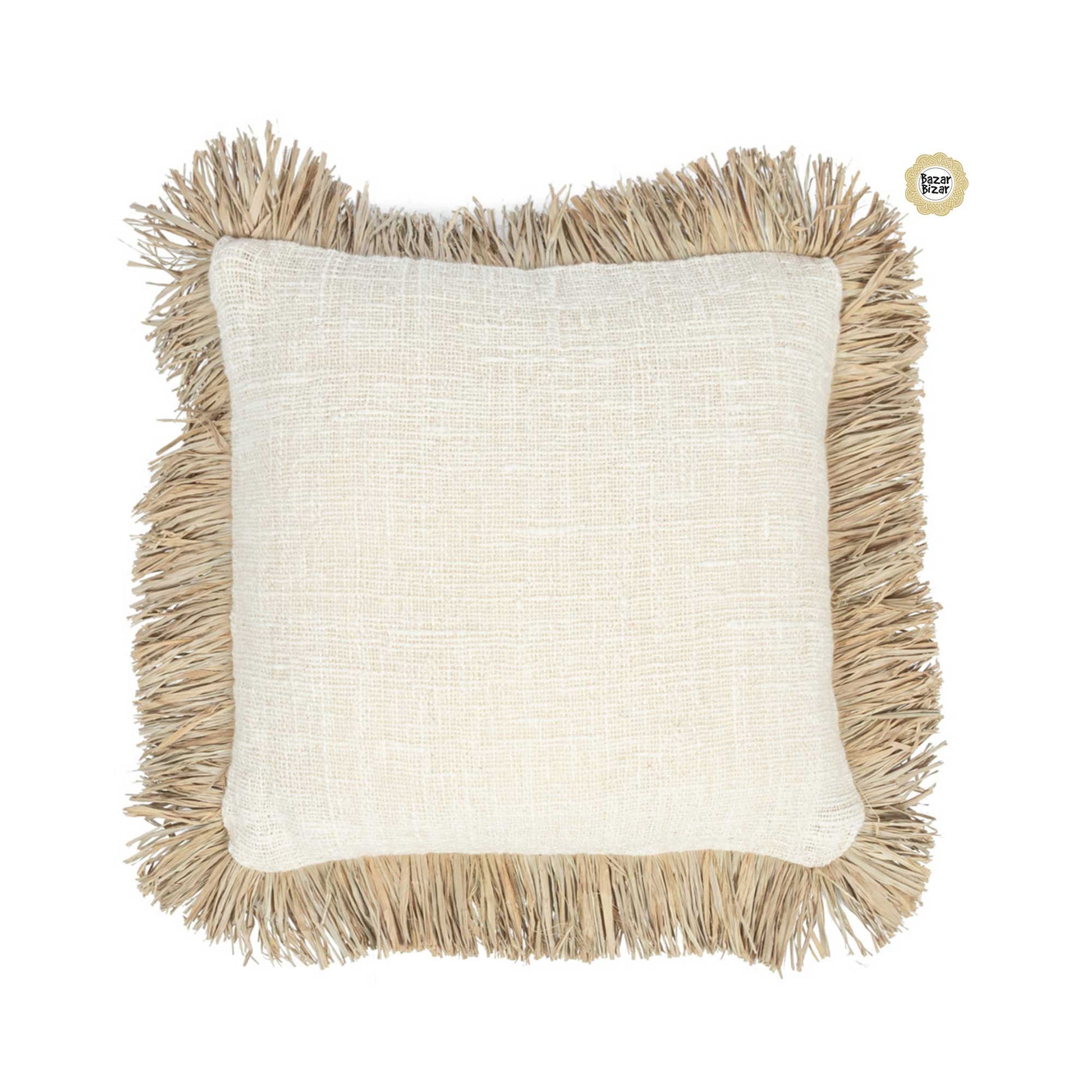 40 x 40 cm Boho Kissen mit Fransen | Bohemian Style Kissen mit Kissenfüllung | Boho Deko Kissen von Bazar Bizar im Soulbirdee Onlineshop