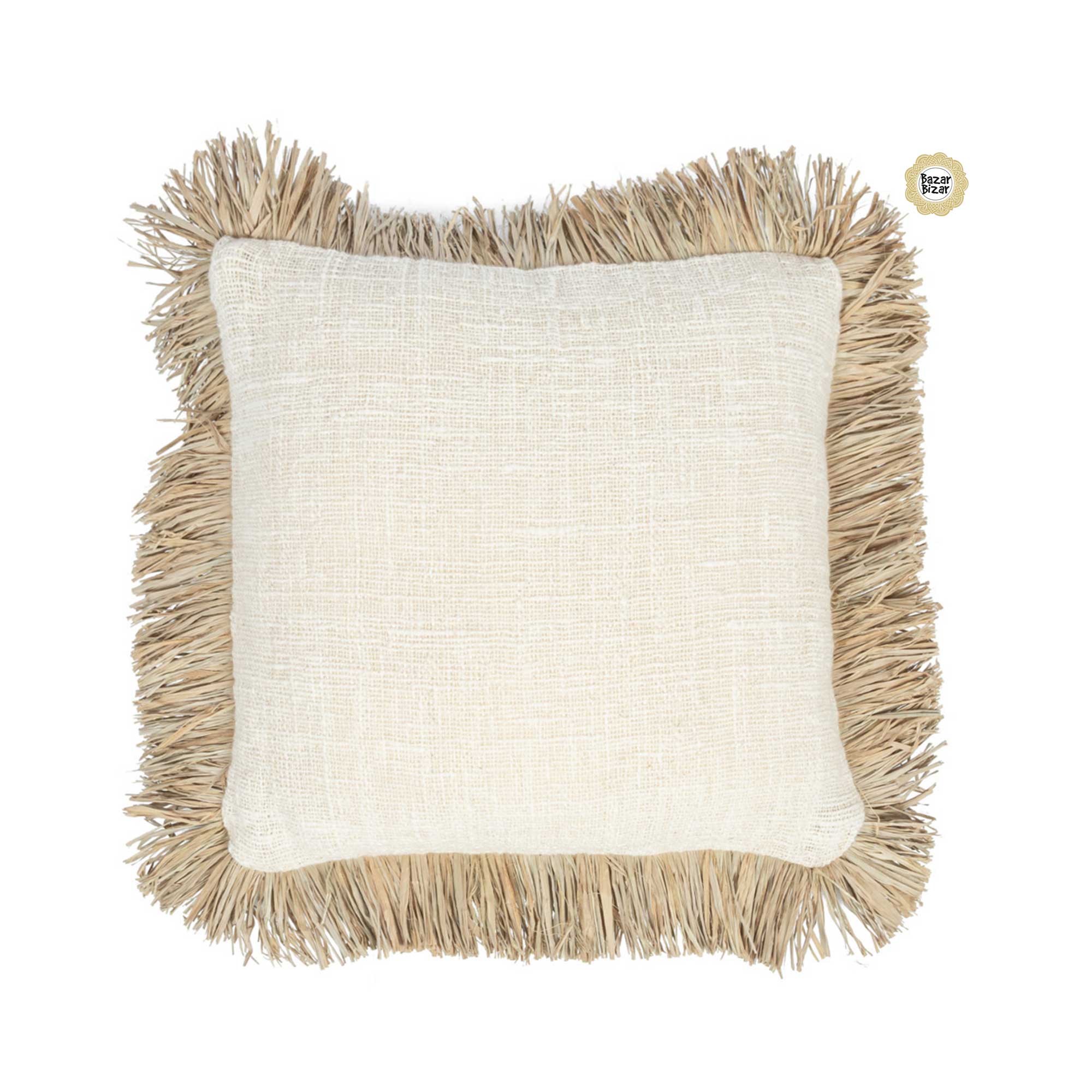 40 x 40 cm Boho Kissen mit Fransen | Bohemian Style Kissen mit Kissenfüllung | Boho Deko Kissen von Bazar Bizar im Soulbirdee Onlineshop