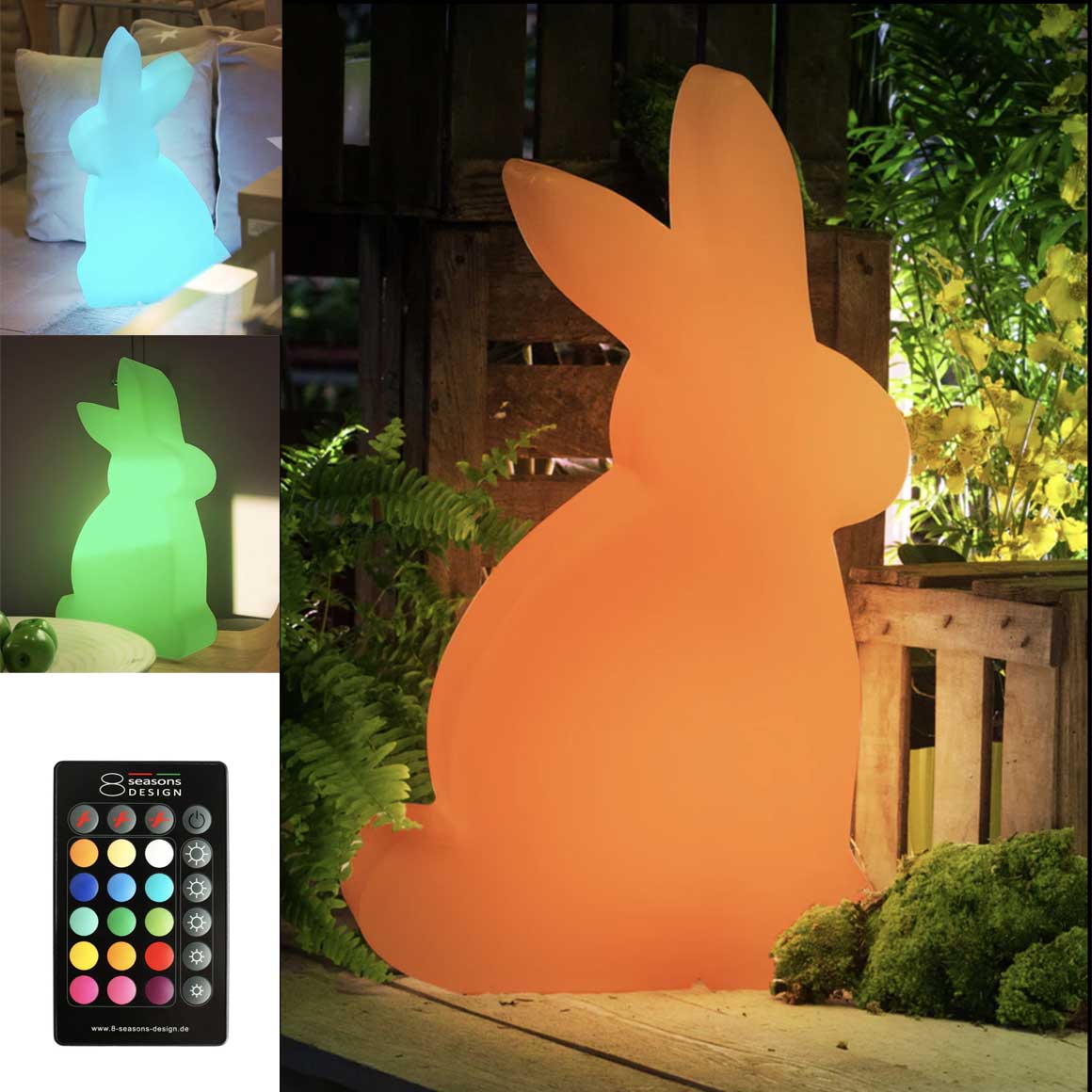 Deko Lampe Hase LED Osterdeko außen 70 / 50 cm | Outdoor Lampe | Outdoor Deko Soulbirdee Lampenshop