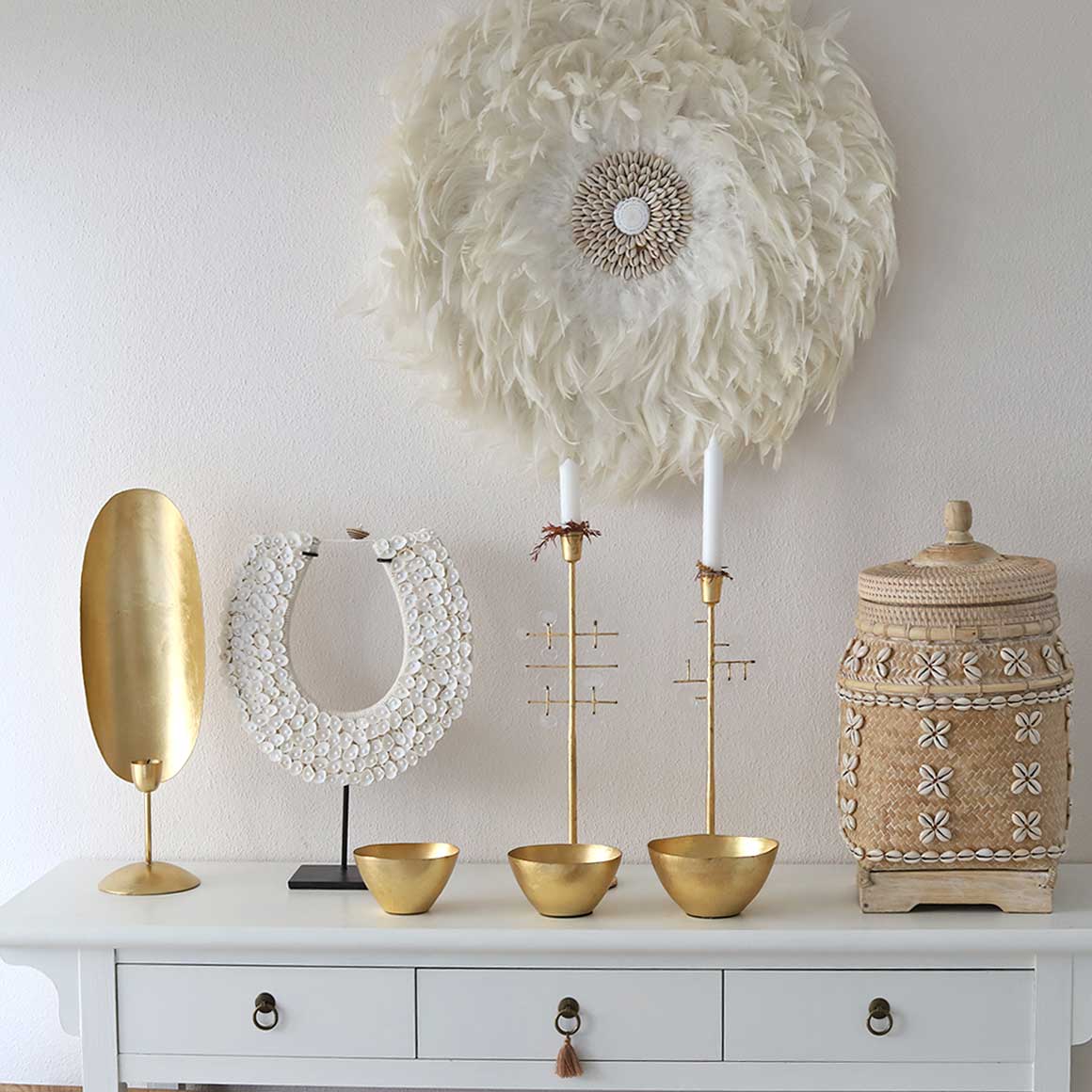 Teelichthalter Set Goldie ♥ Elegante Kerzenhalter GOLD ♥ Tischdeko von Bungalow DK ♥ Deko kaufen im Soulbirdee Onlineshop für Wohnaccessoires Gold Kerzenhalter kerzenständer teelicht halter blattgold ibiza coastal maritim strandhaus landhaus deko soulbirdee online shop