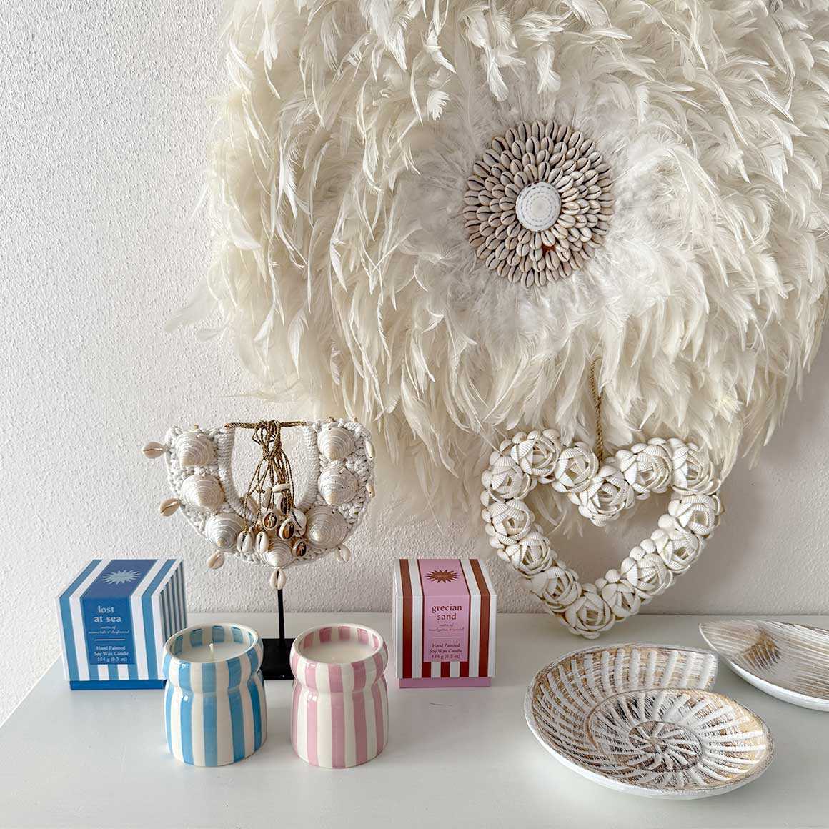 duftkerze rosa blau streifen geschenk frau deko soulbirdee onlineshop