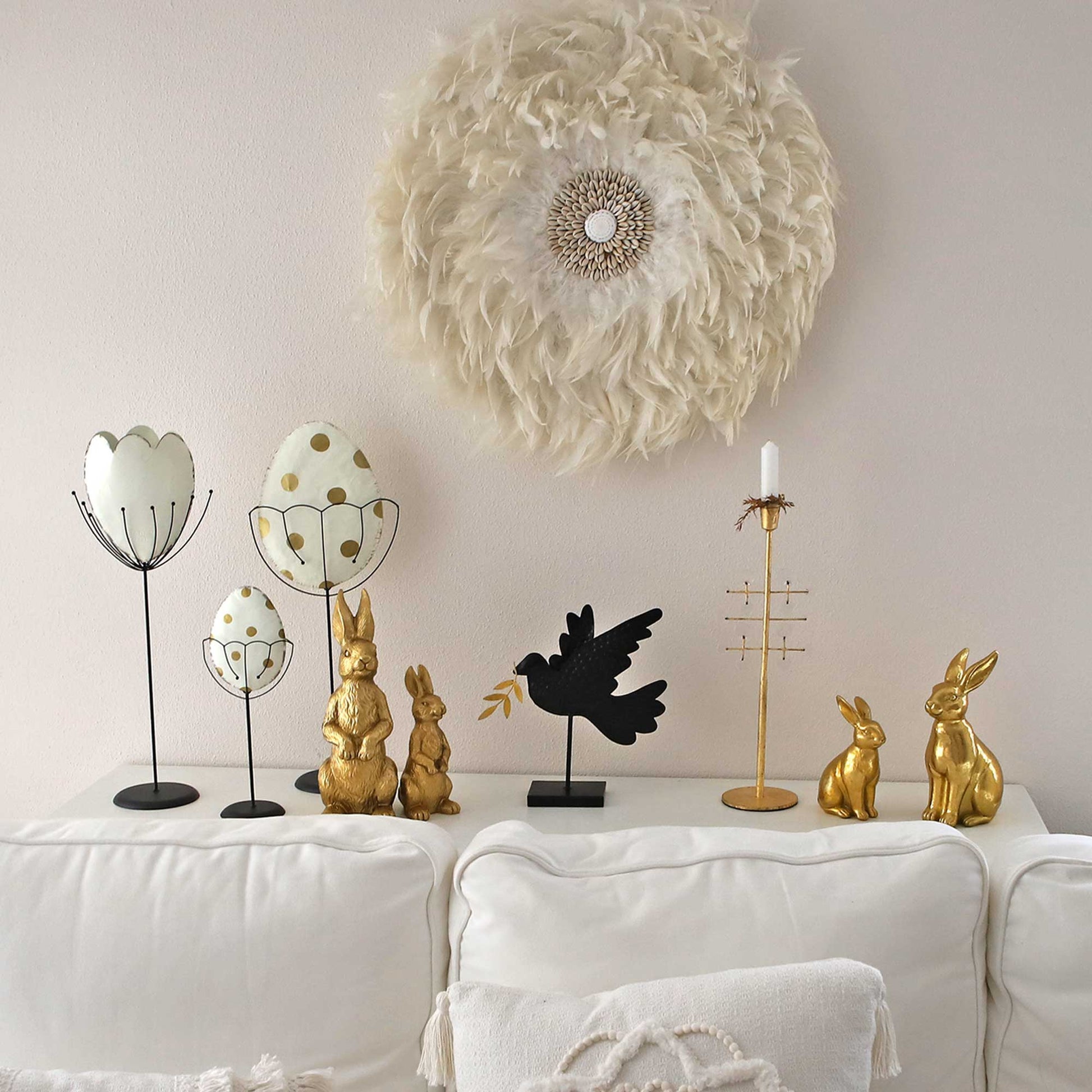 Osterdeko kaufen 2023 online shop gold weiss modern landhaus shabby boho soulbirdee onlineshop