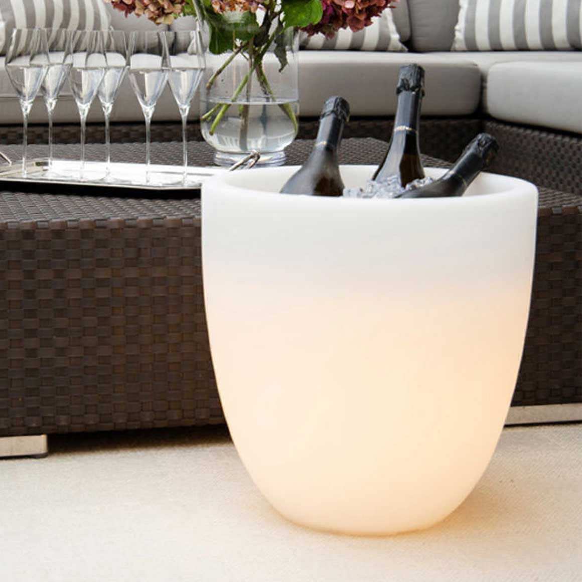 Weißer Sektkühler Licht Lampe Outdoor-Beleuchtung Outdoor Bar Weihnachten & Silvester Event Highlight zur Feiern Soulbirdee Shop