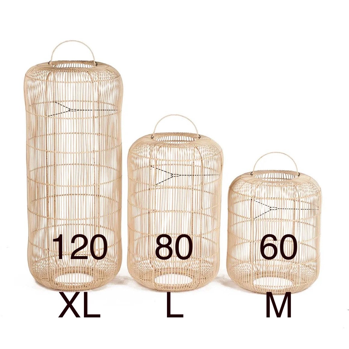 Abmessungen Rattanlampe Bozelo