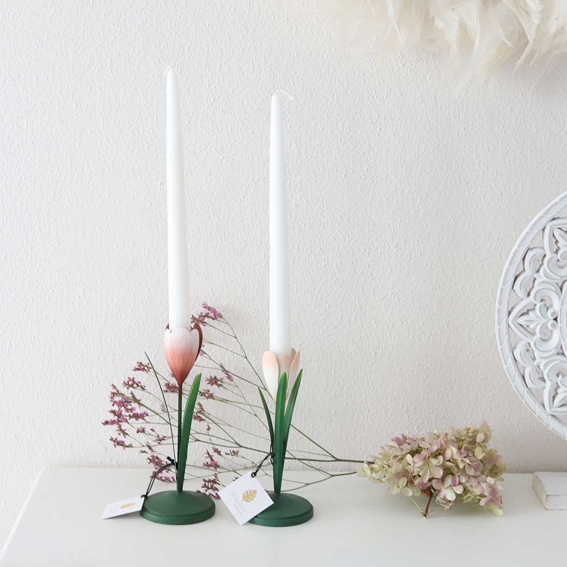 osterfest deko Kerzenständer Vintage, Retro, Blech, Deko im Frühling, frühjahr Bungalow DK, tisch osterdeko, Osterdeko für den Tisch | Tischdeko Ostern, deko kaufen im Soulbirdee Onlineshop