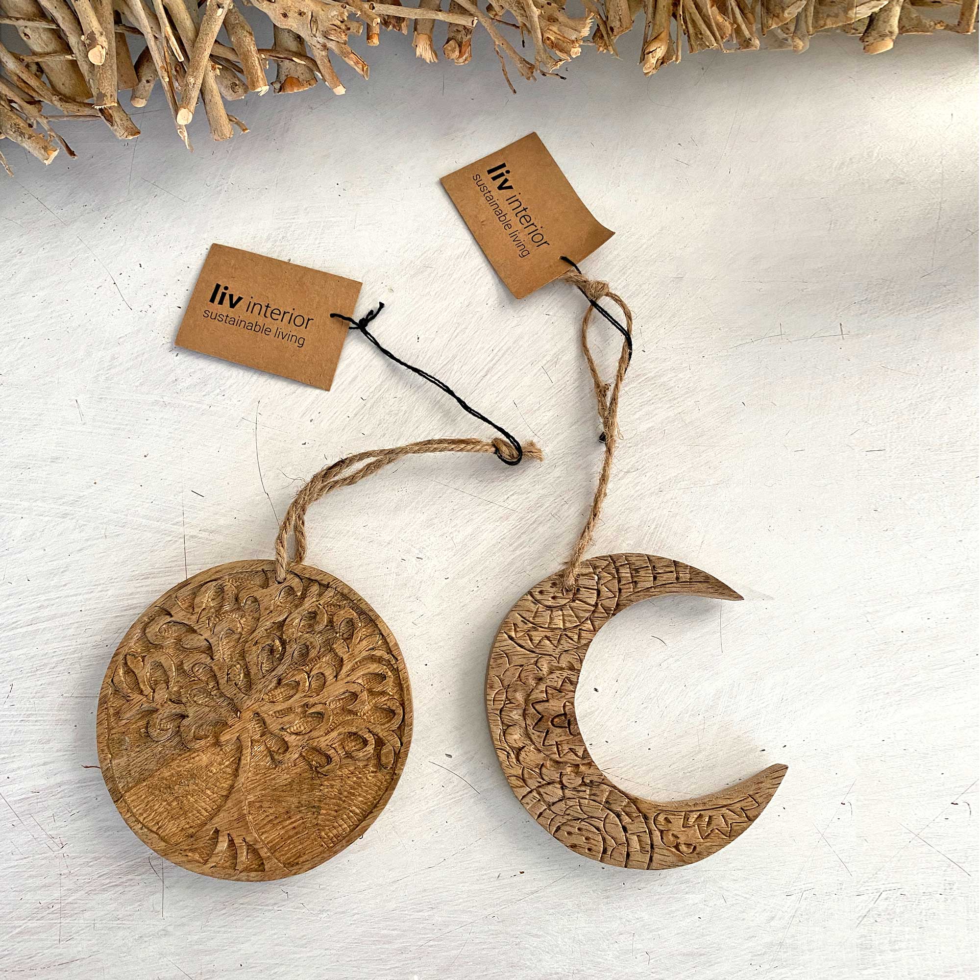 Geschenkidee Geschenkanhänger Deko Dekoanhänger Paradies Baum Mangoholz, nachhaltige Dekoration und Geschenkanhänger Boho Deko Soulbirdee Onlineshop
