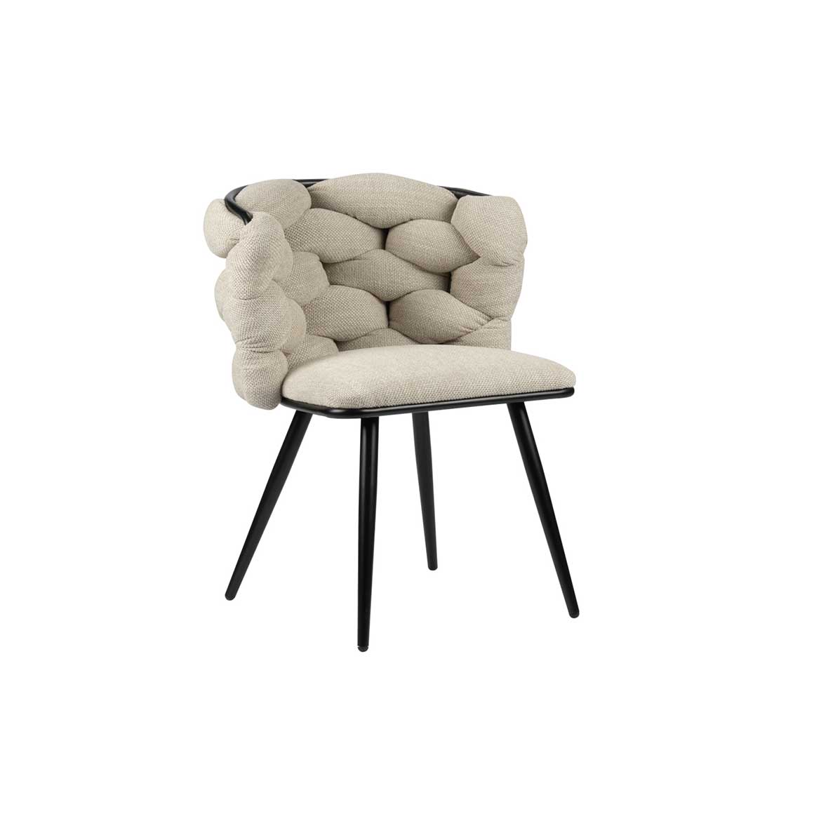 Esszimmerstuhl Beige Stoff Polster bequem Esstischstuhl Beige mit schwarzen Stuhlbeinen Stuhl für den Esstisch Esszimmer Boho Stuhl Soulbirdee Onlineshop