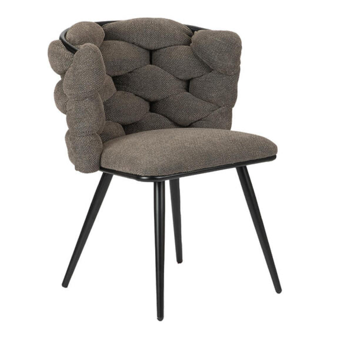 esstischstuhl grauer stoff polsterstuhl boho stil mit halben Armlehnen