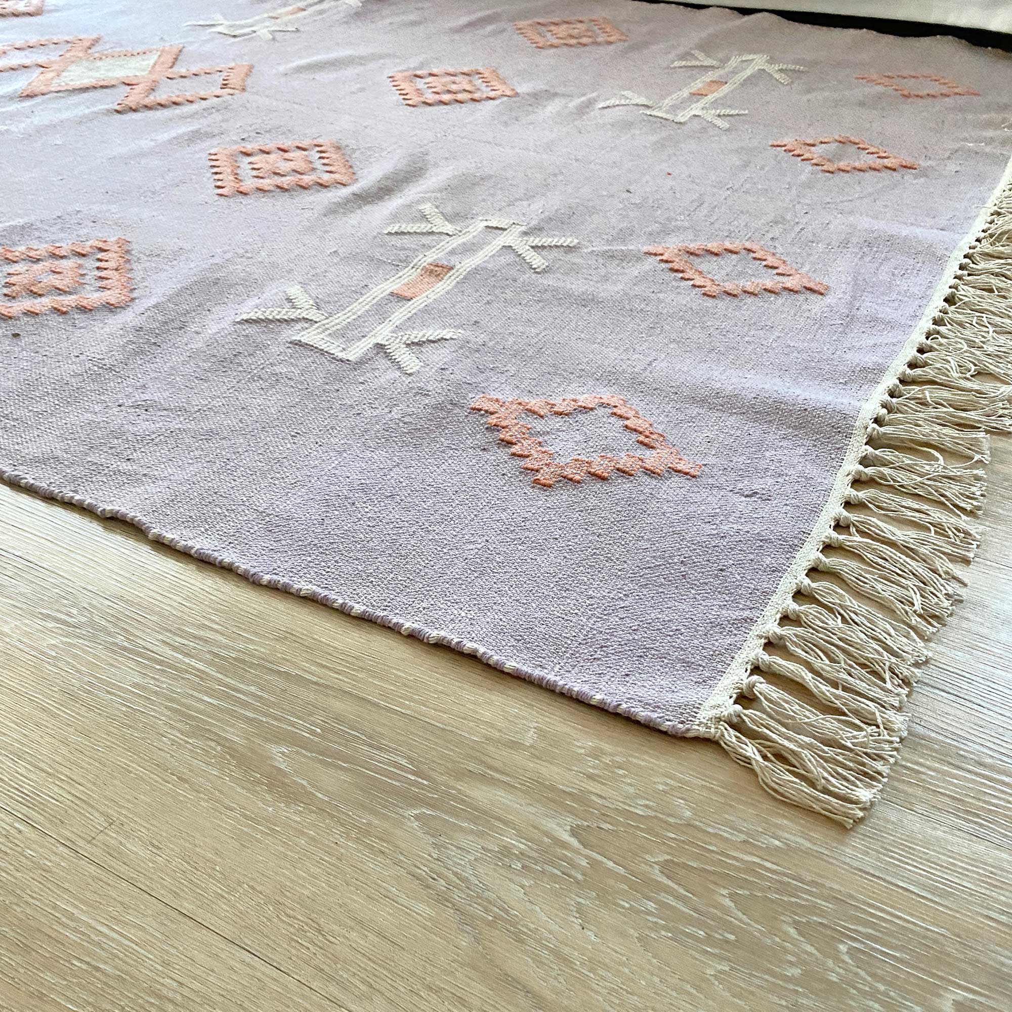 Marokko Kelim Teppich Pastell Rosa Wandteppich für Art-feeling zuhause Deko Ibiza Style Soulbirdee Onlineshop