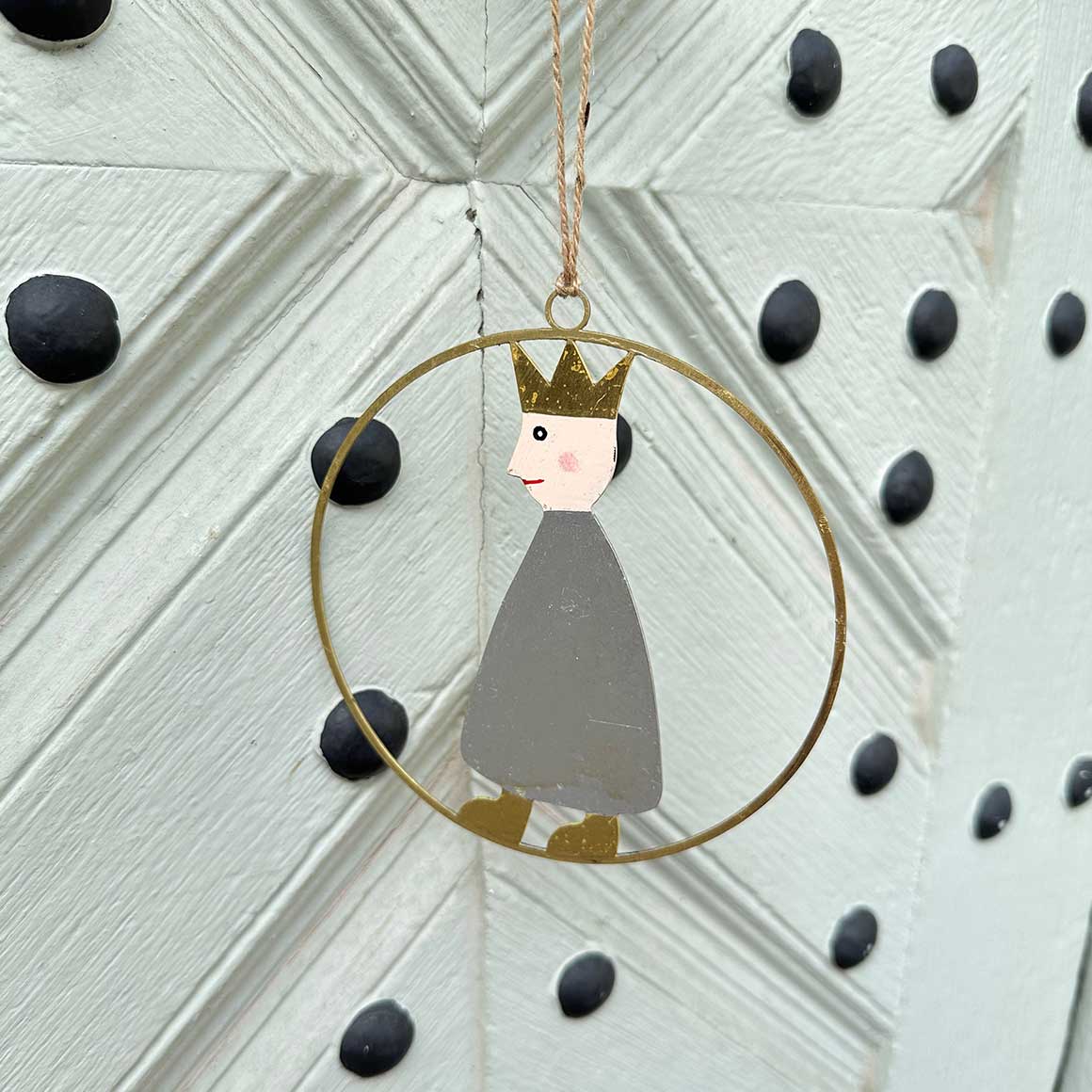 weihnachtsideen Fensterdeko runder Dekoanhänger Dekofigur Könige Silber Krone Gold Pape Deko für das Fenster Soulbirdee Shop
