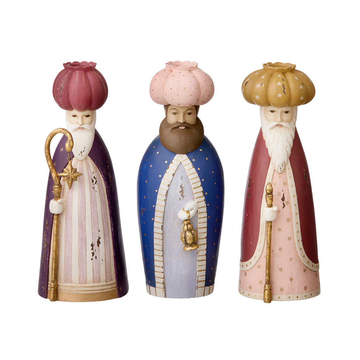 figuren heilige 3 könige rosa dekofigur kerzenhalter kerzenstaender koenige bungalow soulbirdee weihnachtsdeko