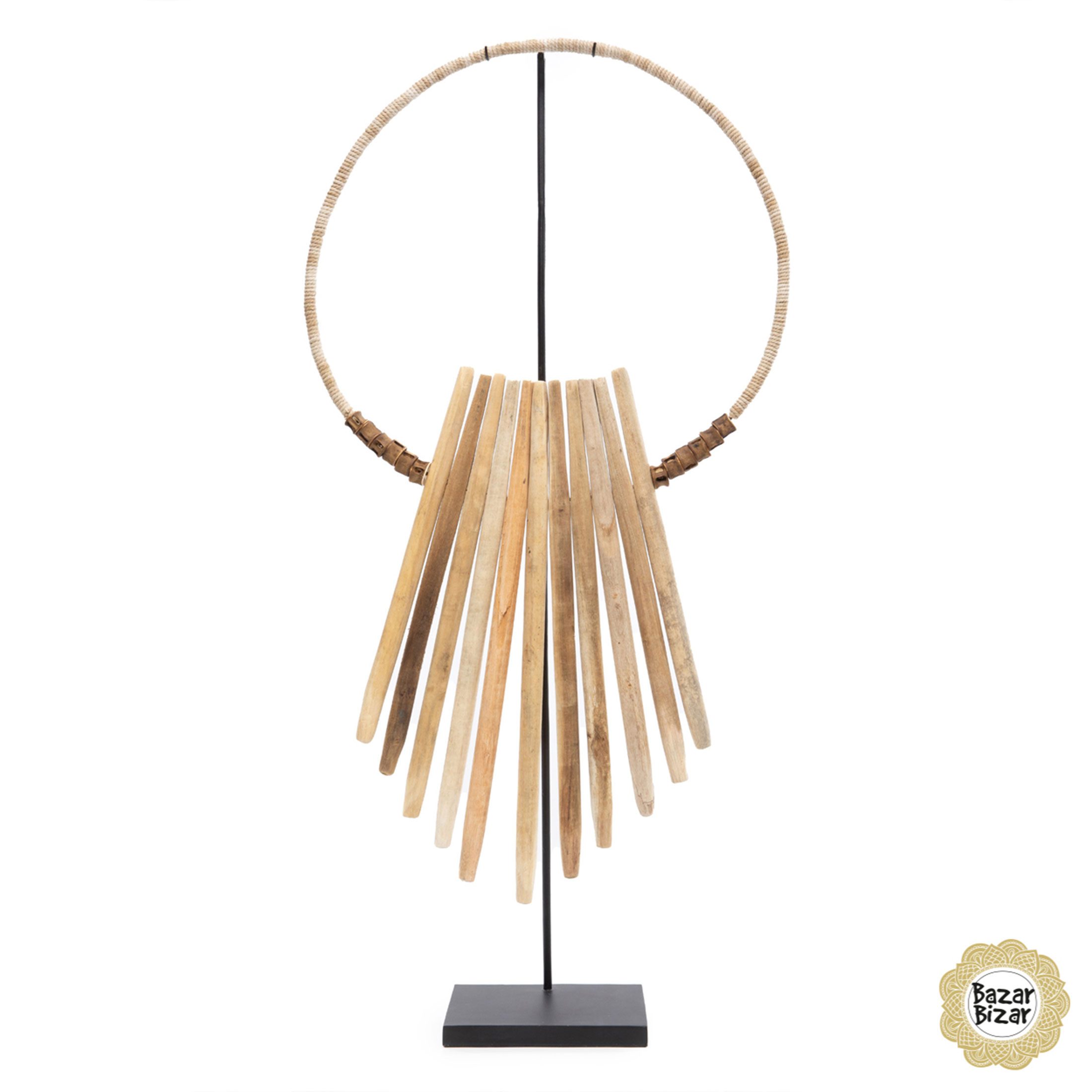 Ethno Deko aus Holz "The Wooden Sticks On Stand"