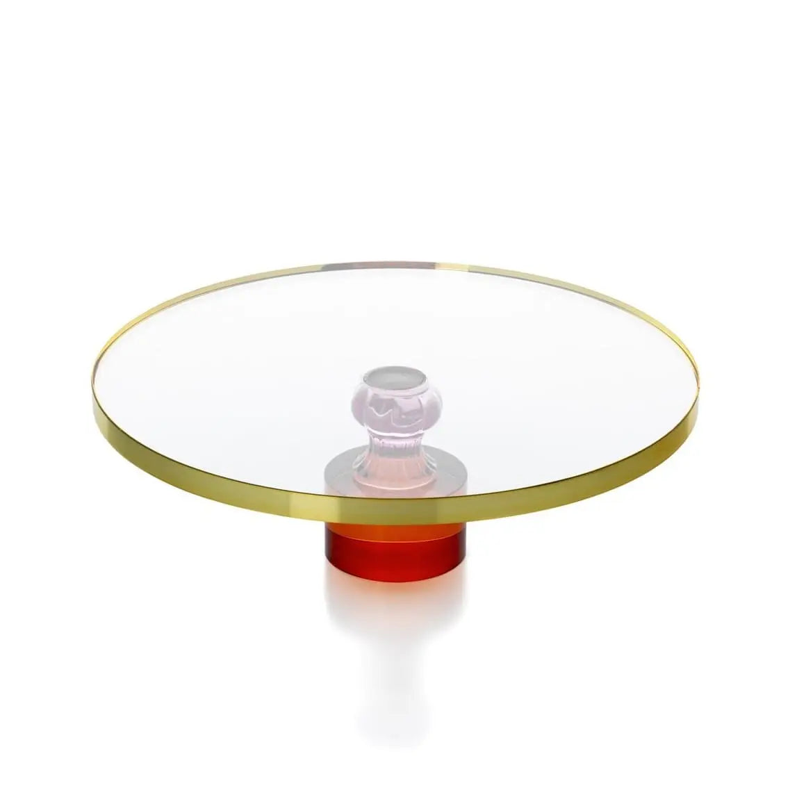 Tortenplatte mit Fuss aus Glas in 3 Farben, Rut Orange, Pink 