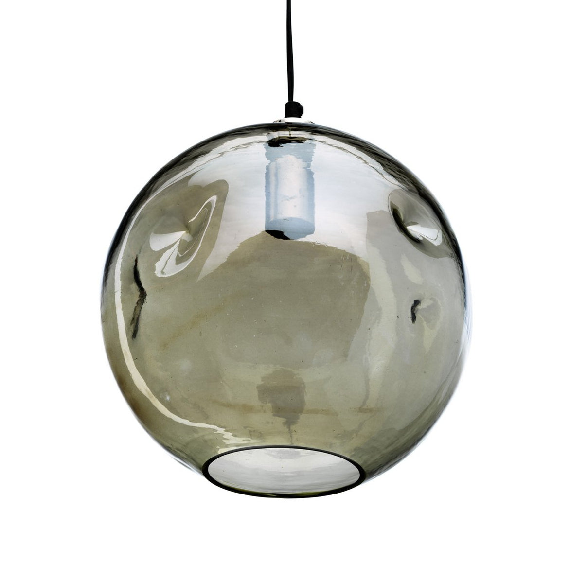 Glas Hängelampe Grün Bubella aus mndgeblasenem Recykling Glas 