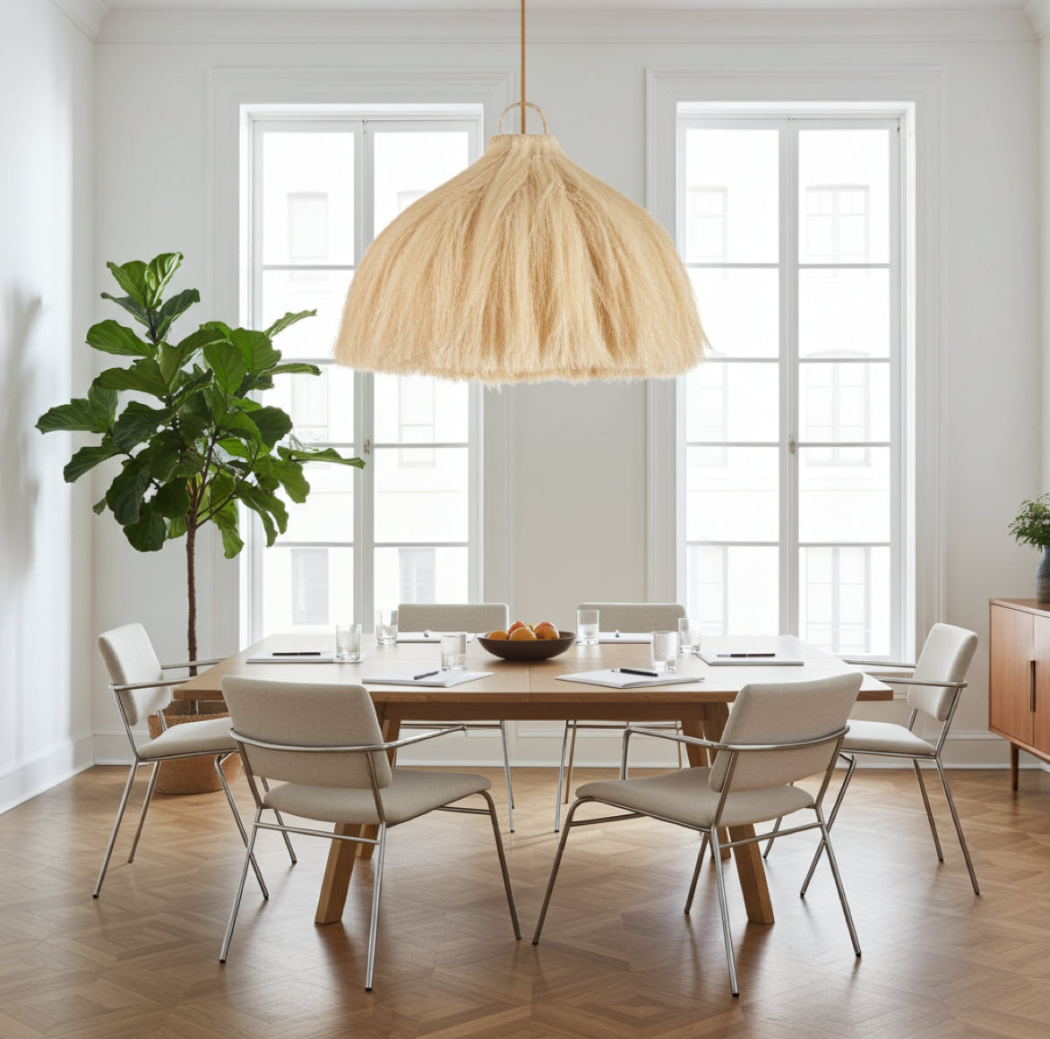 große XXL boho Hängelampe für den exklusiven Meetingraum oder Konferenz raum in einer organischen Form