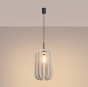 Hängelampe beige filz schmal hoch schalldämmend esstischlampe