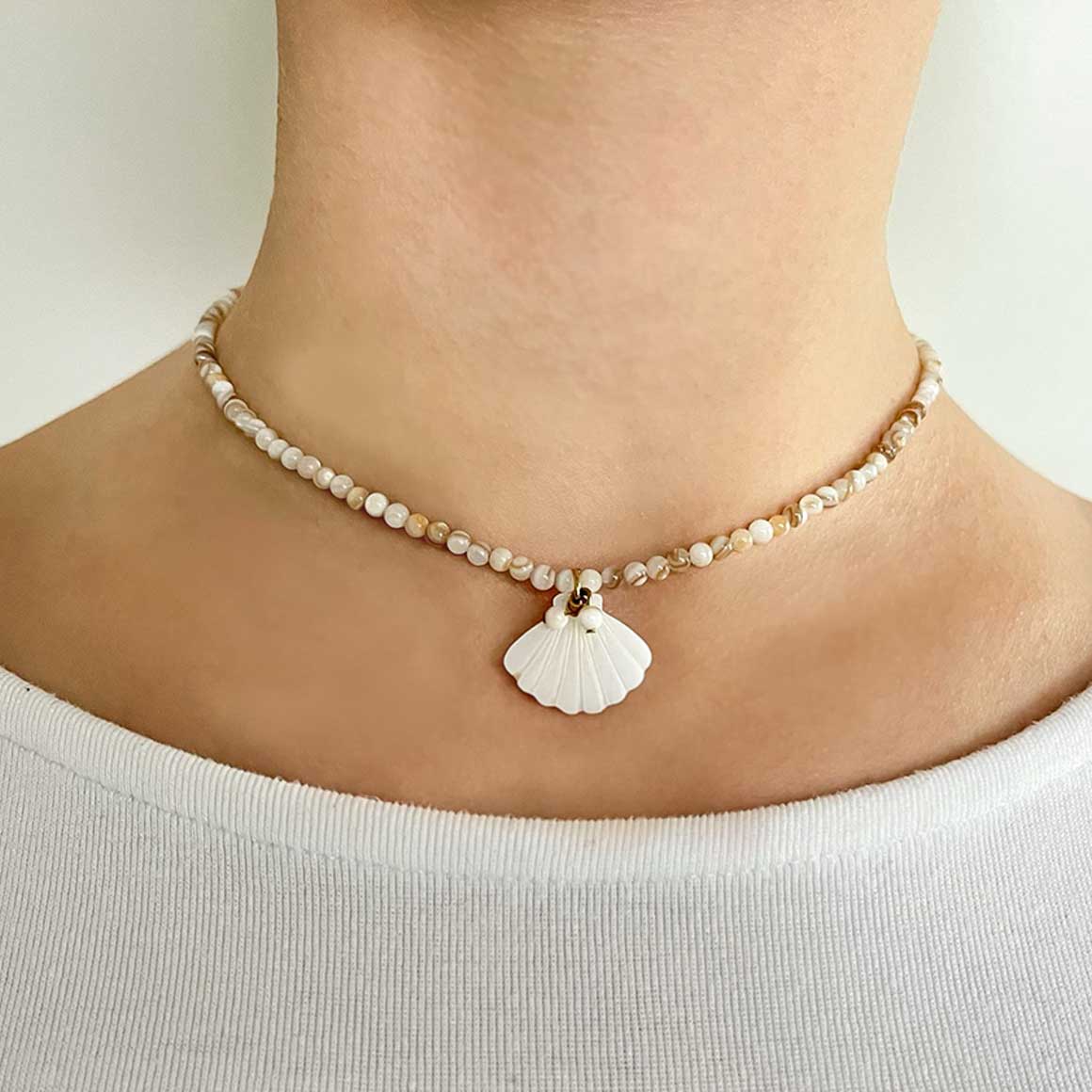 halskette modeschmuck muschel perlmutt geschenk sommerschmuck biba soulbirdee onlineshop