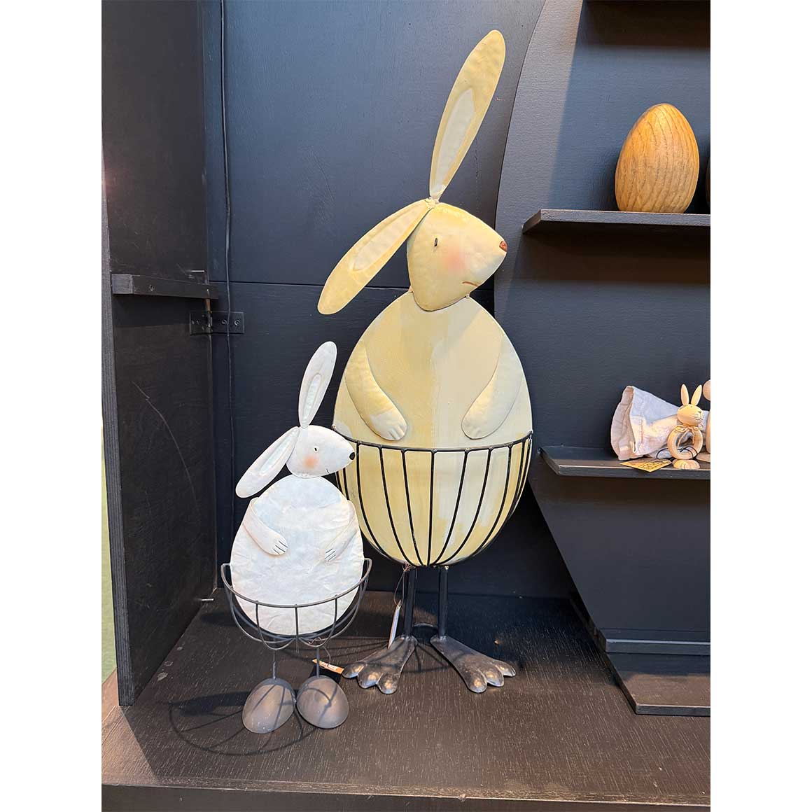 hase mit korb osterdeko soulbirdee onlineshop ostern deko groß 80 cm blech landhaus