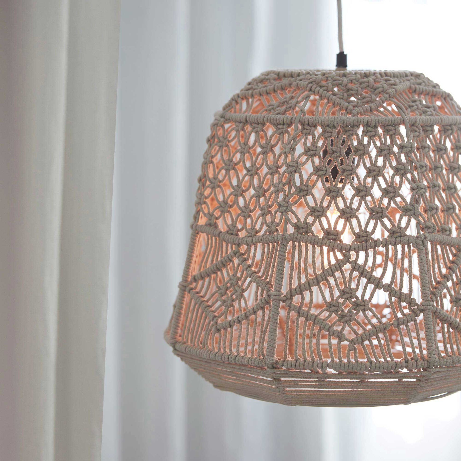 Boho Leuchte Lampe Macramee Jippie Hängeleuchte Prhome 3904018 Hängelampe Leuchte Beige Scandi Boho Soulbirdee Onlineshop