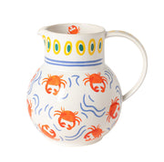 Krug oder Karaffe die auch als Vase nutzbar ist im mediterranen design aus Feinsteinzeug in Keramik-Optik mit Krabben Muster