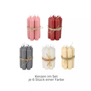 6er Set Kerzen 11 cm hoch