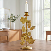 Goldener Kerzenhalter Avalon von Imbarro aus mattem Messing – edles Boho-Design für 1 Stabkerze