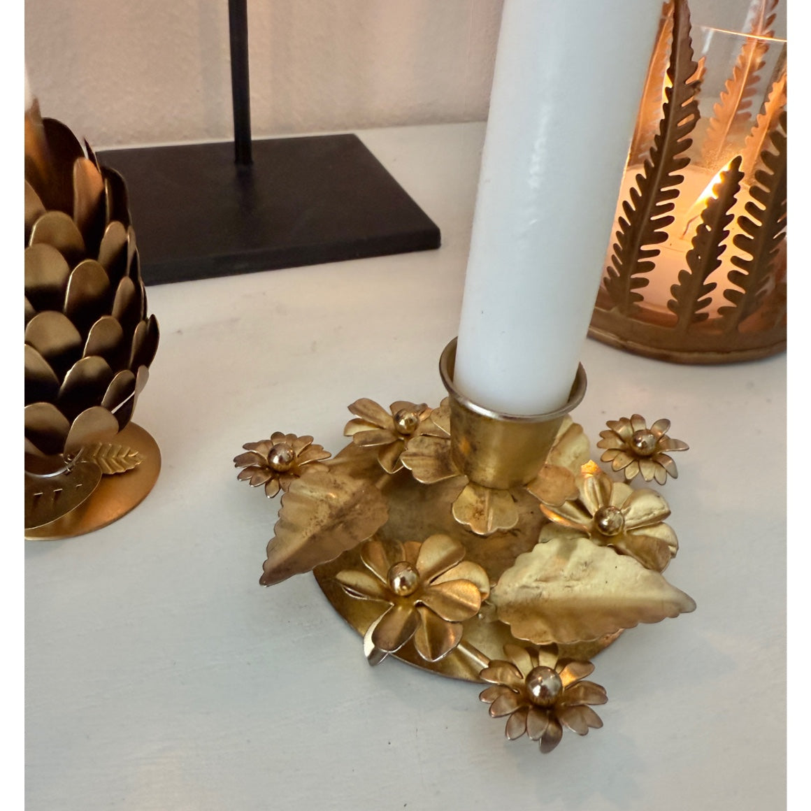 kerzenhalter kerzenständer gold boho blumen hippie metall soulbirdee kollektion