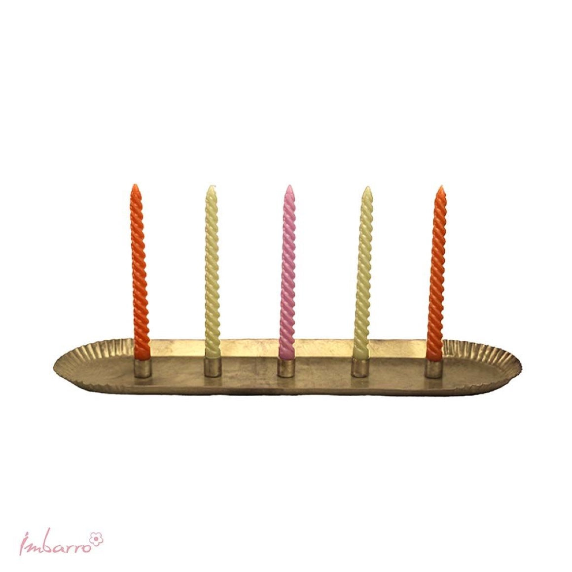 Boho Kerzentablett "Sarah" | Messing-Gold | 5 Kerzen