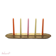 Boho Kerzentablett "Sarah" | Messing-Gold | 5 Kerzen