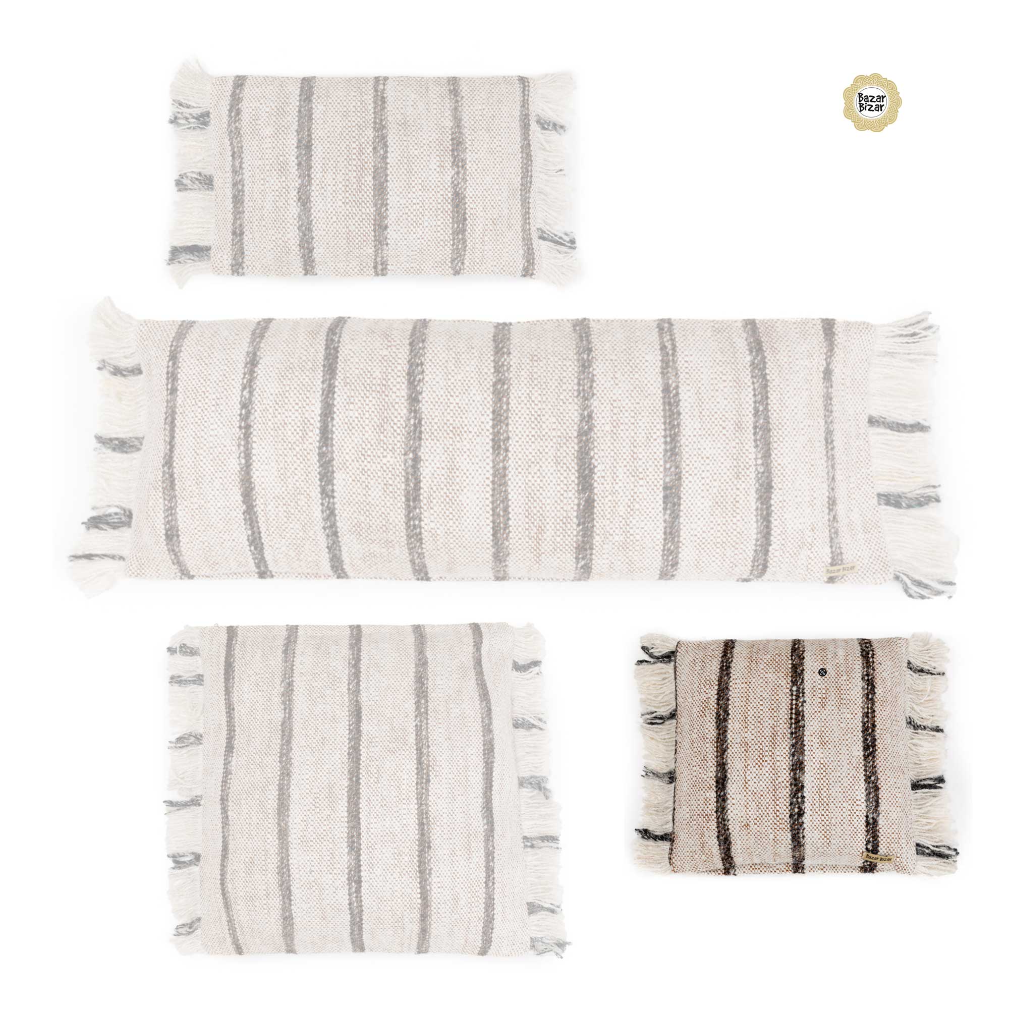 Kissen Bohemian white Gee Bazar Bizar 40 x 400 Fransen Soulbirdee Online Shop