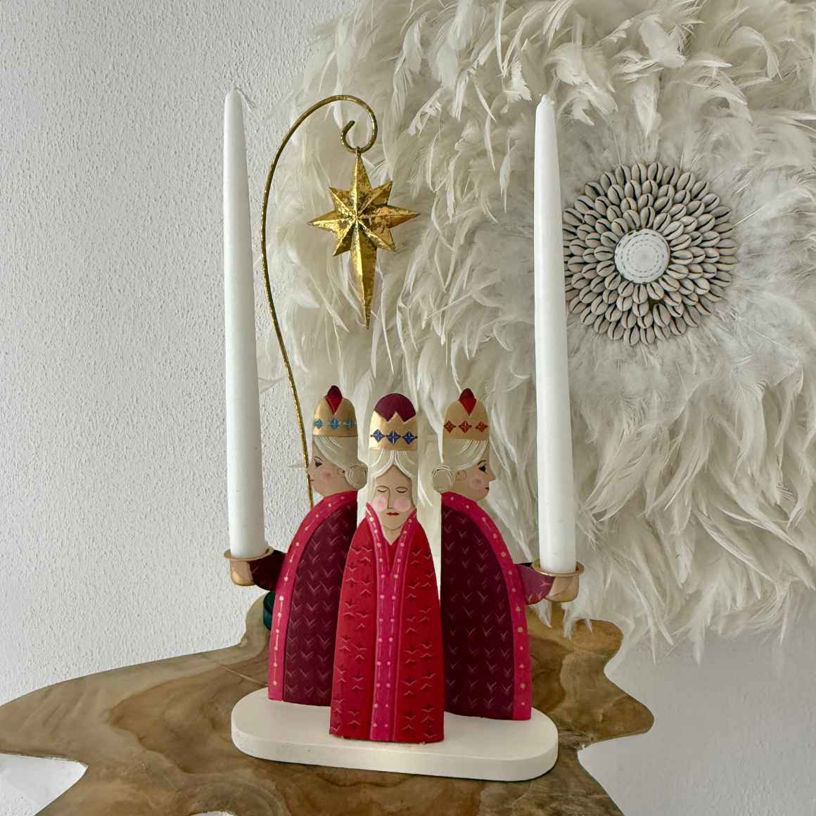 Heilige 3 Königinnen als Kerzenständer und Deko in der Weihnachtszeit
