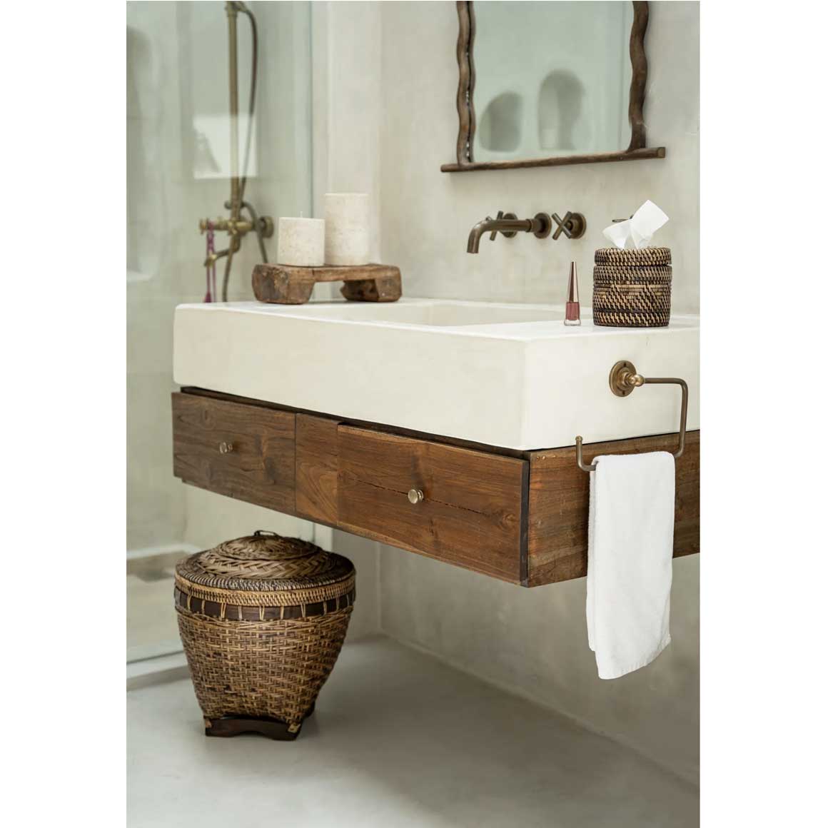 Korb Badezimmer Aufbewahrung im Vintage Stil, Wäschekorb Korb für Wäsche ♥ Kolonial Stil | Bali ♥ Wäschekorb kaufen | Deckelkorb | Boho Deko ♥ Korb kaufen | Soulbirdee Onlineshop