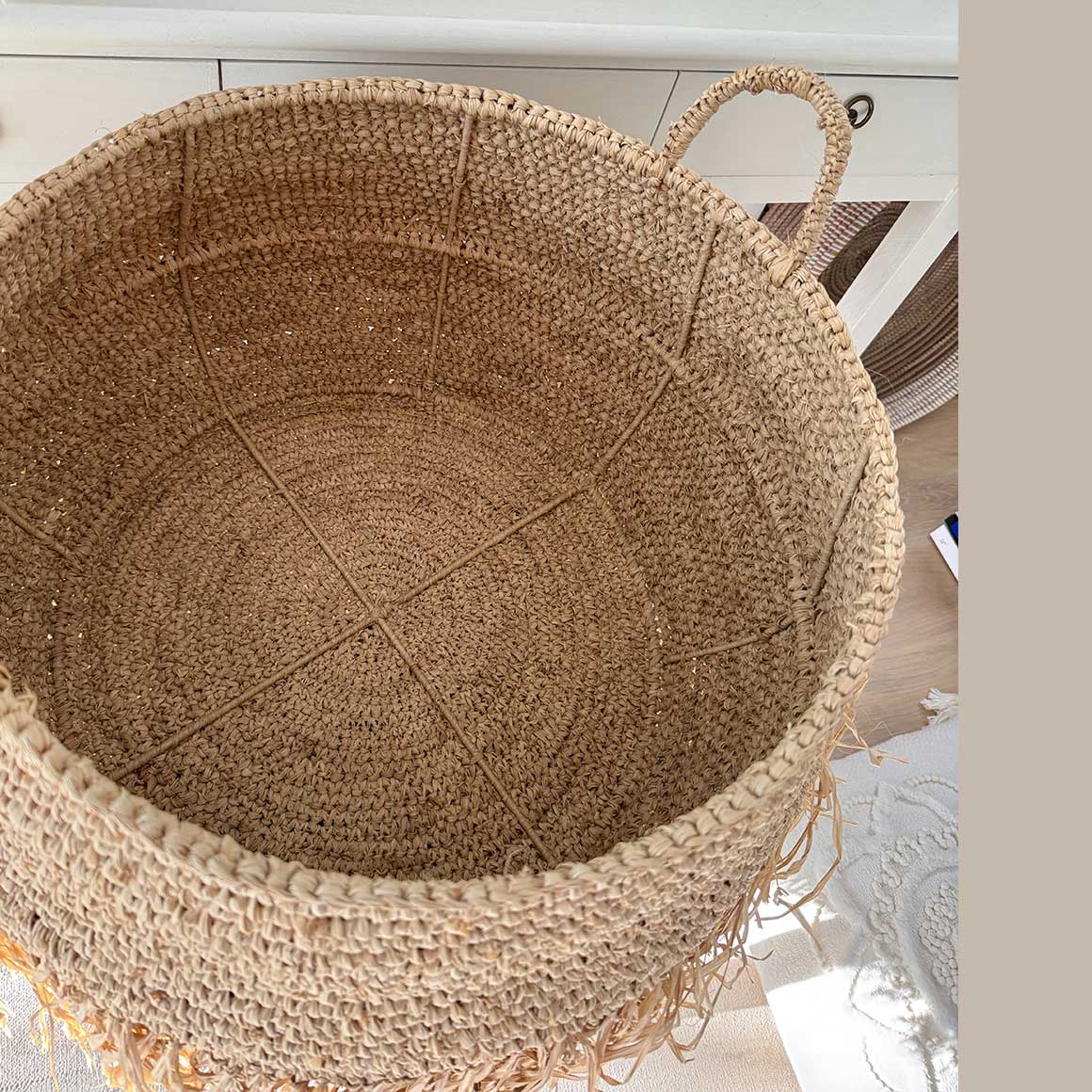 Korb mit Henkel | Boho Style | Geflochtener Korb