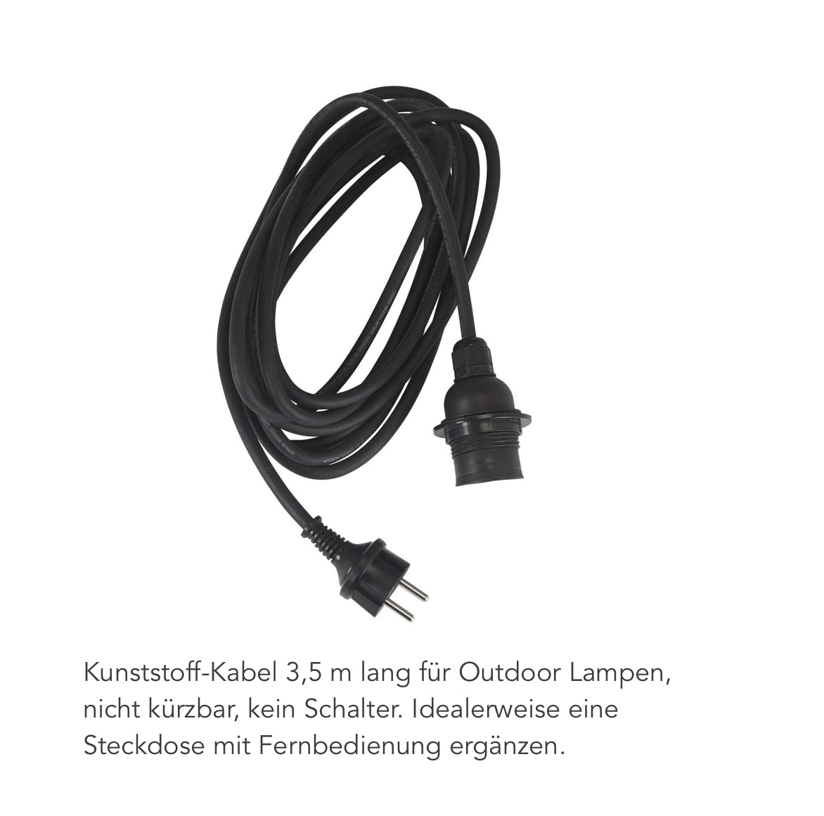 Lampenkabel  Elektrik für Outdoor Lampen mit Stecker und E27 Fassung von PrHome als Kabel Zubehör für Outdoor Lampenschirm Lampen bei Soulbirdee
