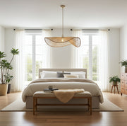 Soulbirdee Rattanlampe Mein Bali über Bett im Schlafzimmer als Lampe für Allgemeinbeleuchtung