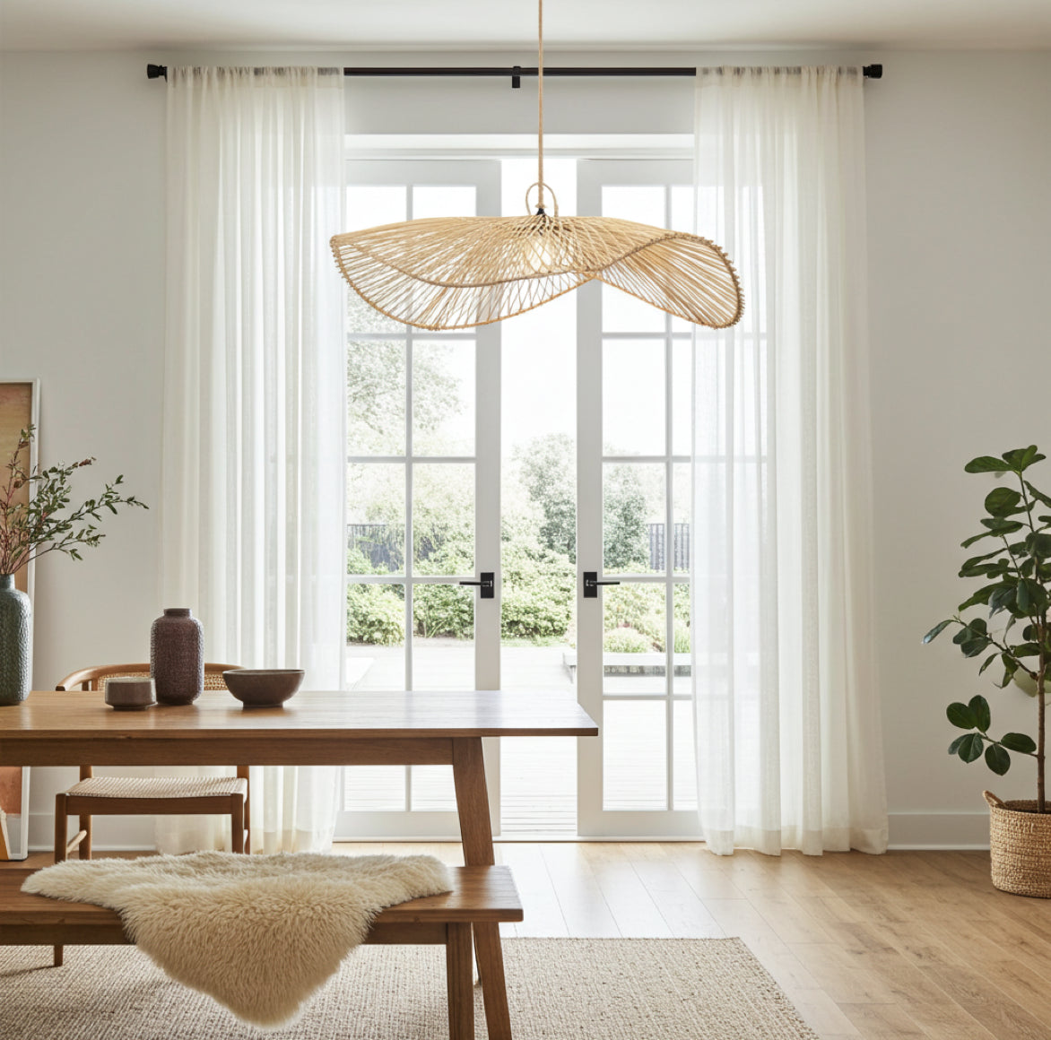 Soulbirdee Rattanlampe Mein Bali über Esstisch m Wohnzimmer als Lampe für Allgemeinbeleuchtung