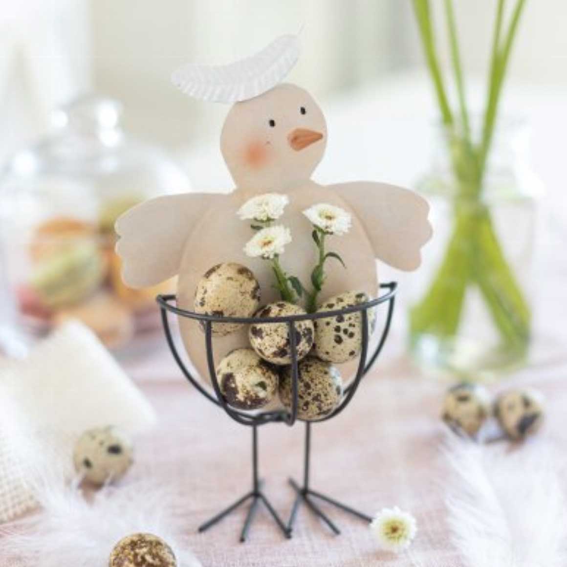 Ostertischdeko huhn Küken Korb Osterdeko | Osterkorb Osterdeko kaufen | Landhaus Stil | Tischdeko | Osterdeko 2025 | Soulbirdee Onlineshop