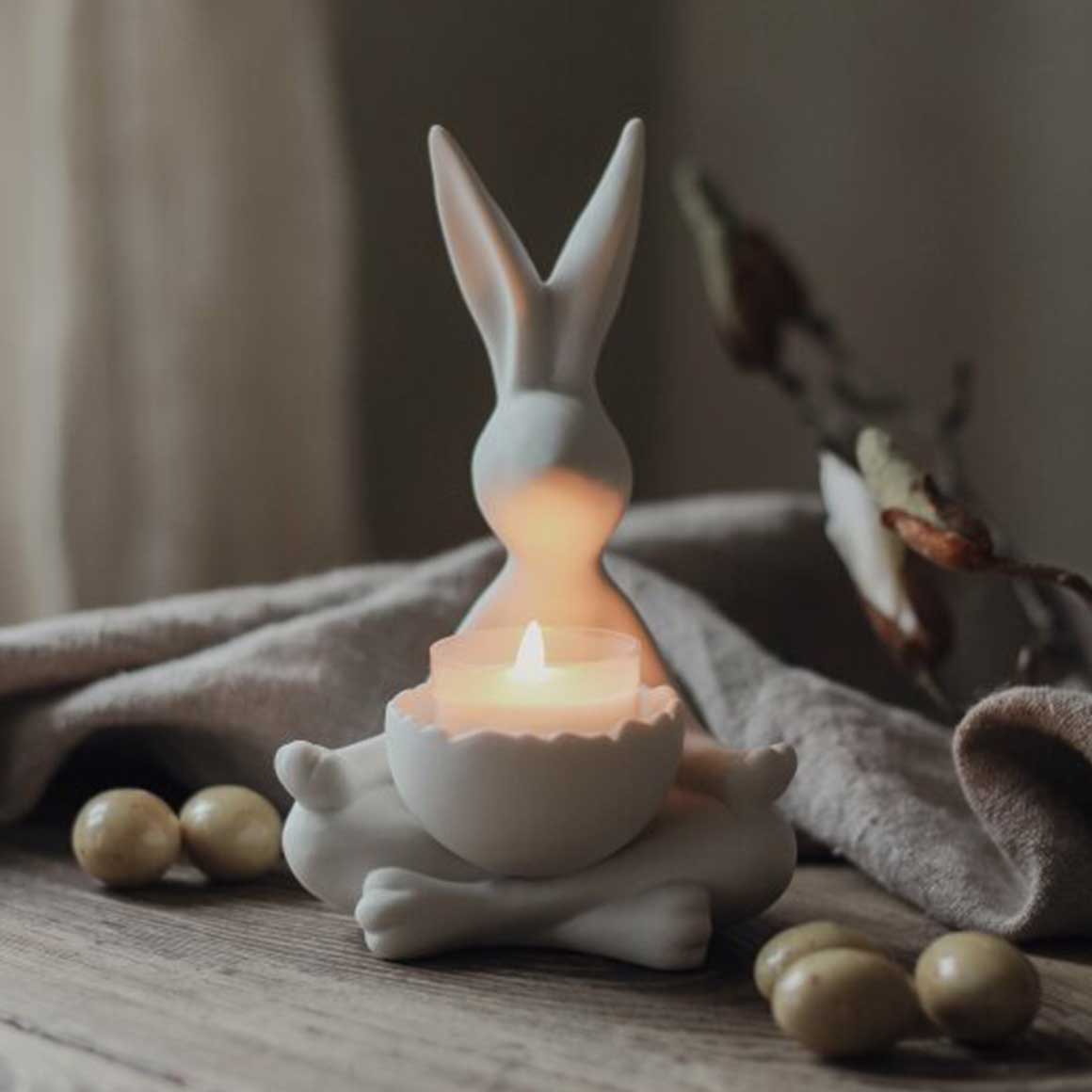 Yoga Hase Deko maditative meditation Teelichthalter Kerzenlicht kerzendeko Geschenk Geschenkidee Yogini Yoga Deko | Yoga Dekofigur als Teelichthalter | Kerzenständer | Osterdeko | Soulbirdee Onlineshop
