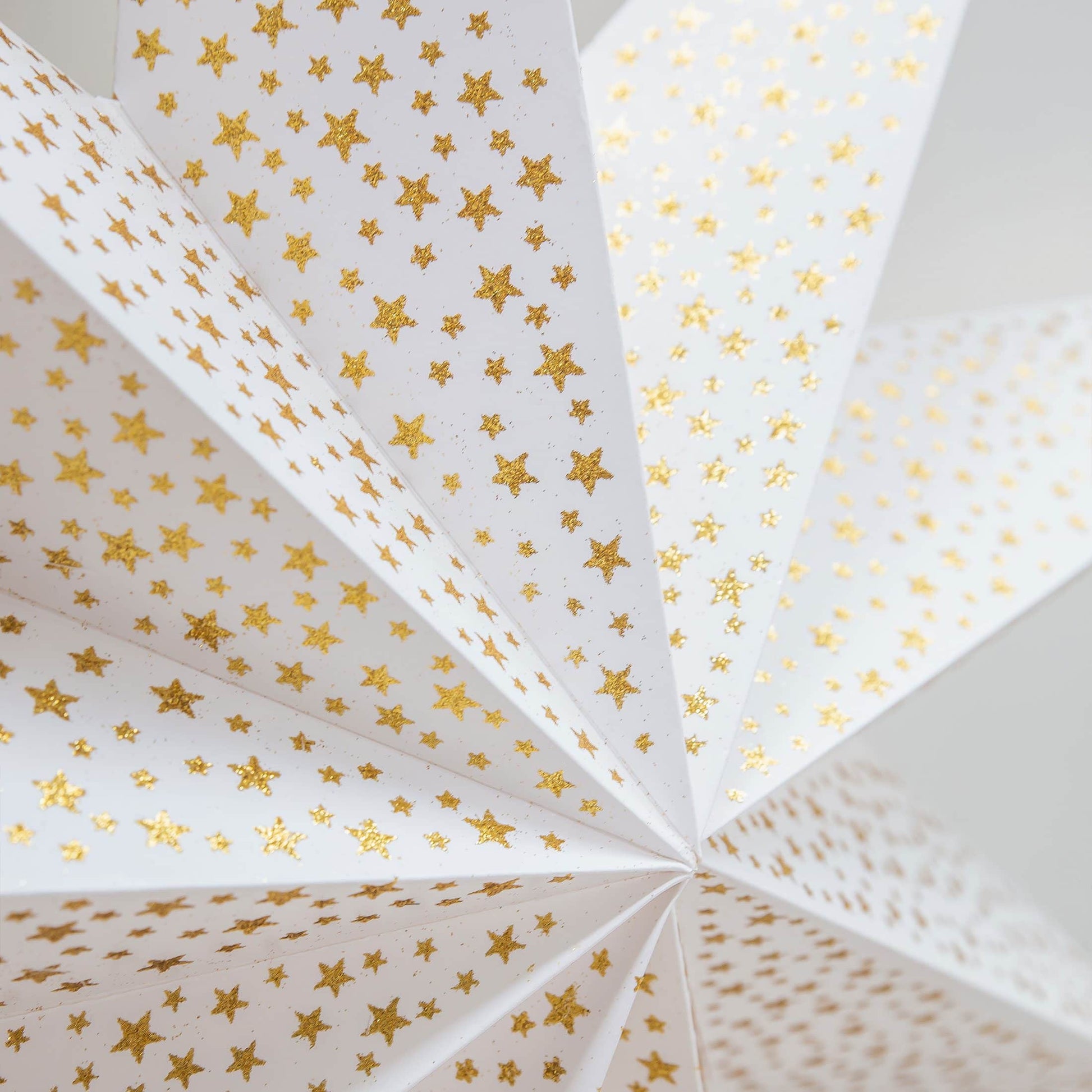 Papierstern 100 cm Weihnachtsstern Fensterdekoration Adventszeit Stern weiß Papier Stardust Gold Bungalow DK