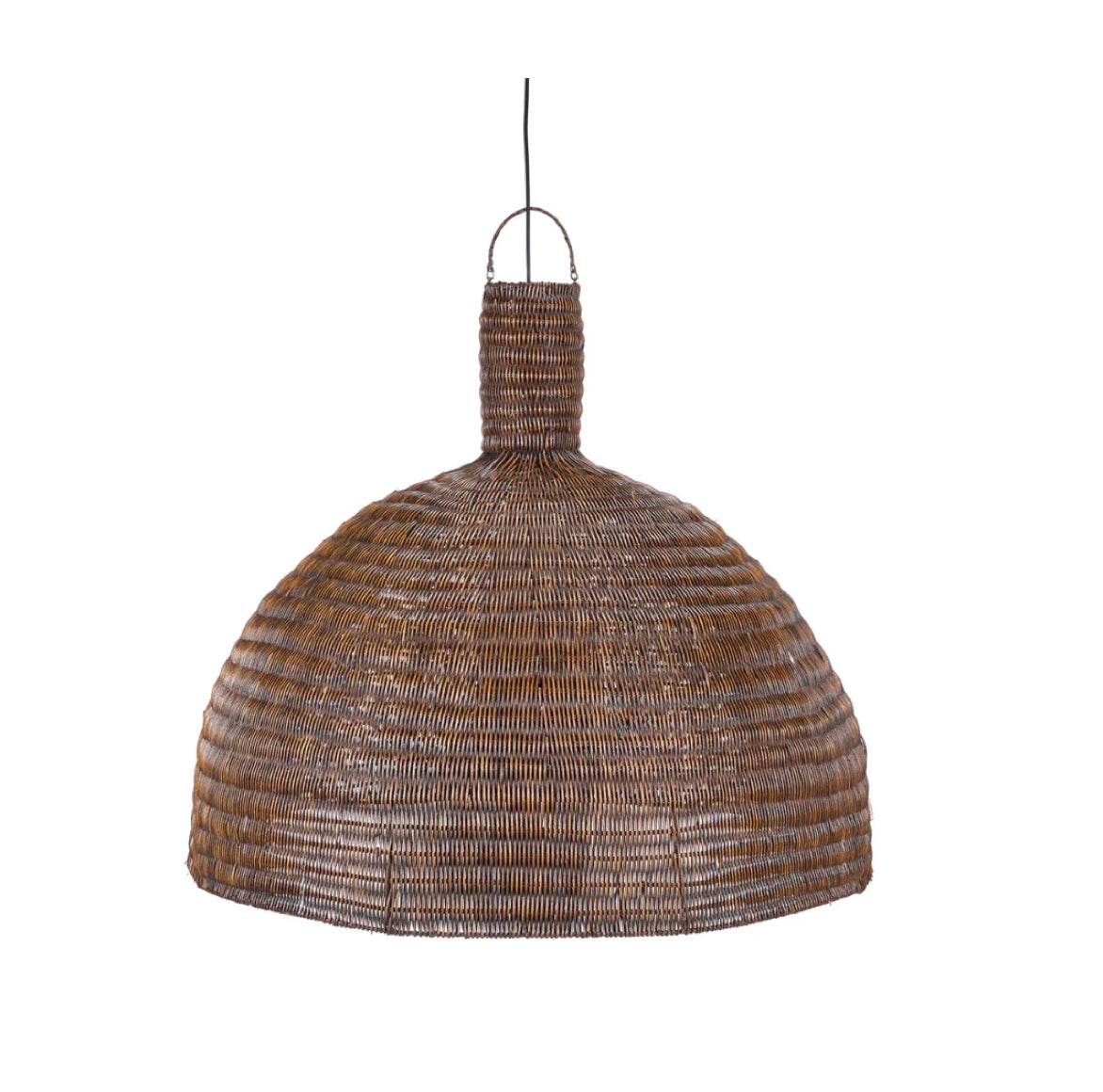 Großer XL Lampenschirm für eine Pendelleuchte aus Rattan im Boho Ethno Stil