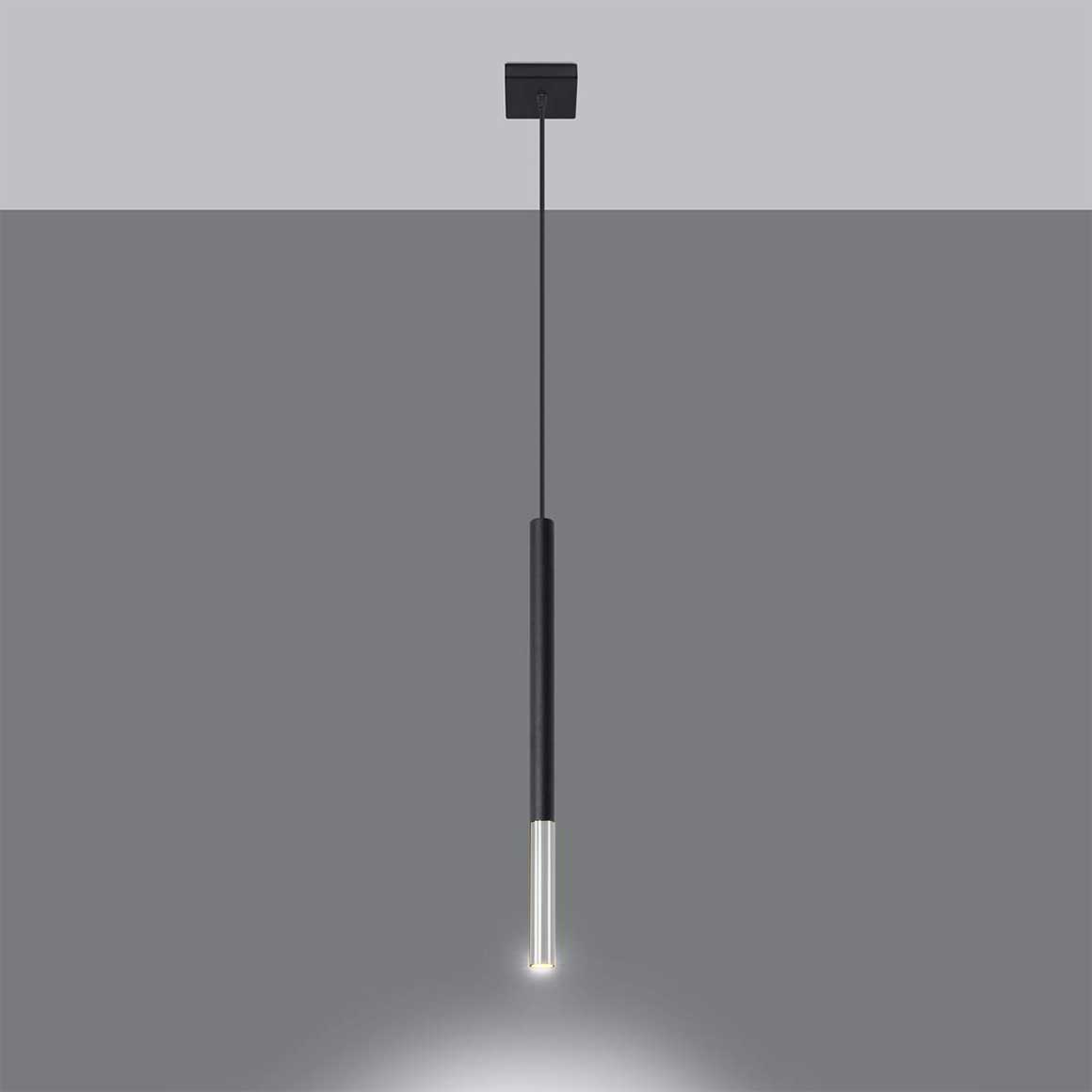 pendelleuchte lampe hängeleuchte schwarz silber chrom soulbirdee onlineshop bar restaurant hängelampe lampe mozaica stab form modern minimalistisch lampenshop lampe kaufen sollux