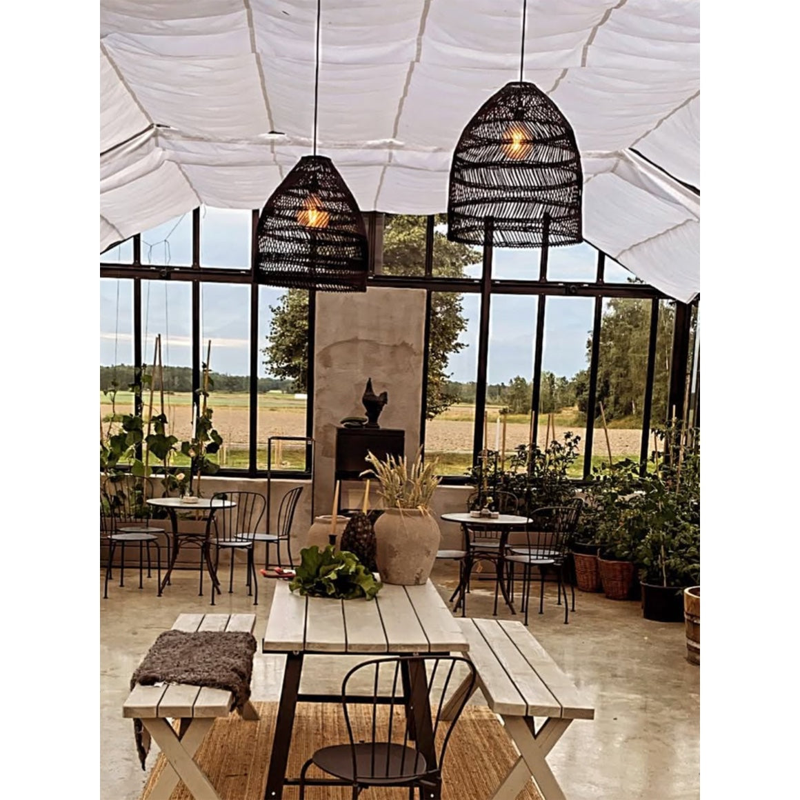 pendelleuchte schwarz haengelampe outdoor rattan lampe braun maja soulbirdee onlineshop