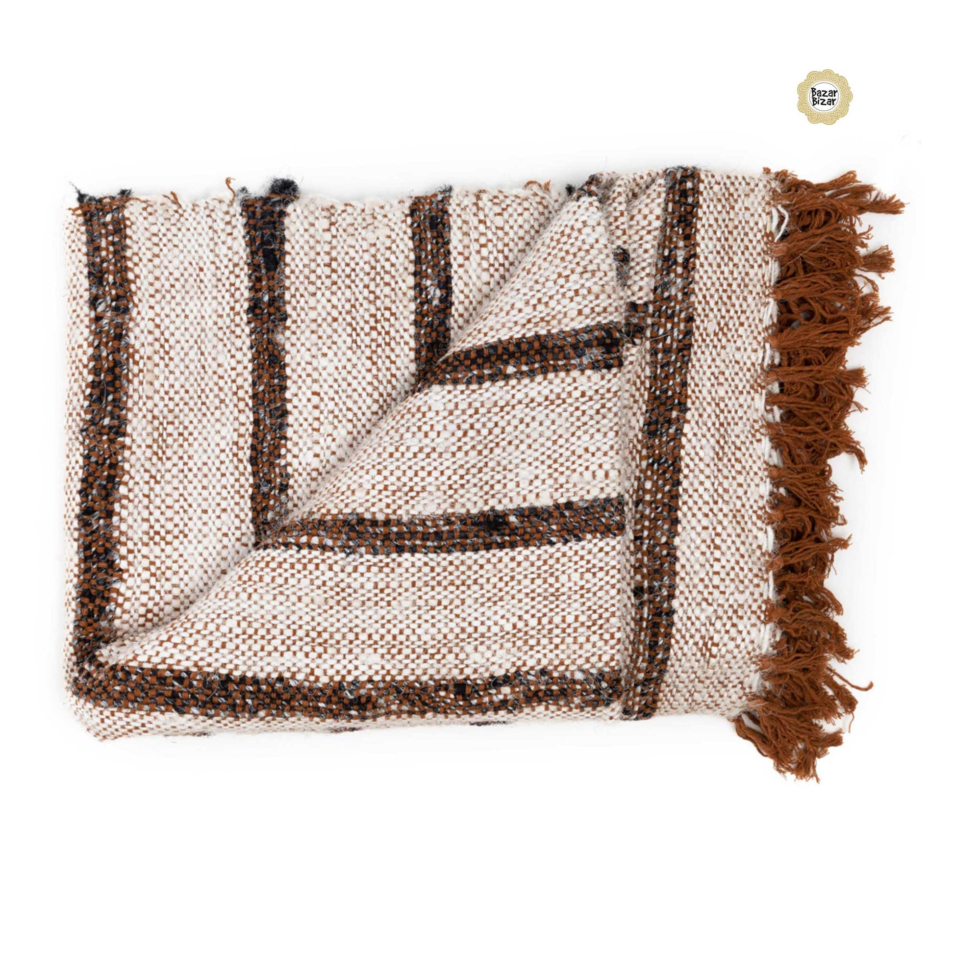 Plaid Decke Wohndecke Bohemian Baumwolle Bazar Bizar Weiss Boho Soulbirdee Online Shop