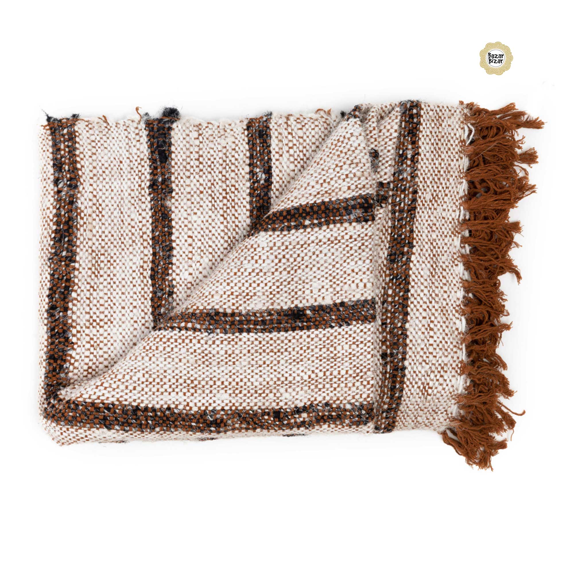 Plaid Decke Wohndecke Bohemian Baumwolle Bazar Bizar Weiss Boho Soulbirdee Online Shop