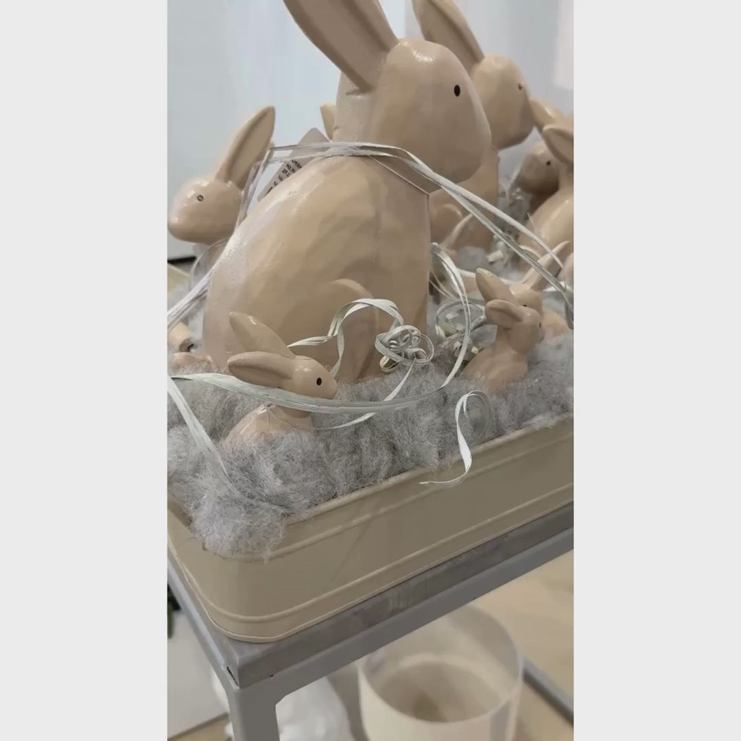 Video laden: Osterdeko für die Fensterbank mitLandhaus Jardinier Planzschale und Osterhasen aus Holz beides in Beige von Vosteen bei soulbirdee