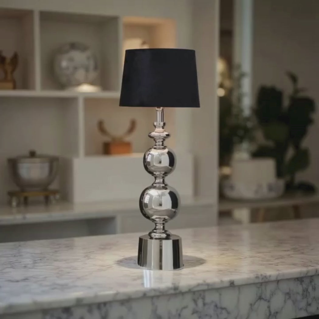 Video laden: Lampenfuss silber chrom modern tischlampe rund grace prhome kugeln soulbirdee