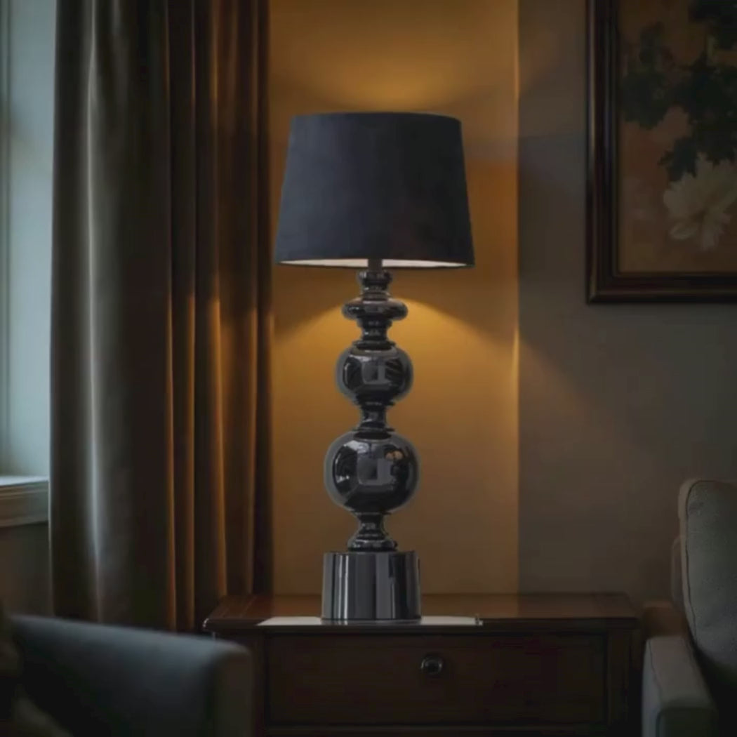 Video laden: lampenfuss schwarz design hoch rund kugel prhome soulbirdee design tischlampe