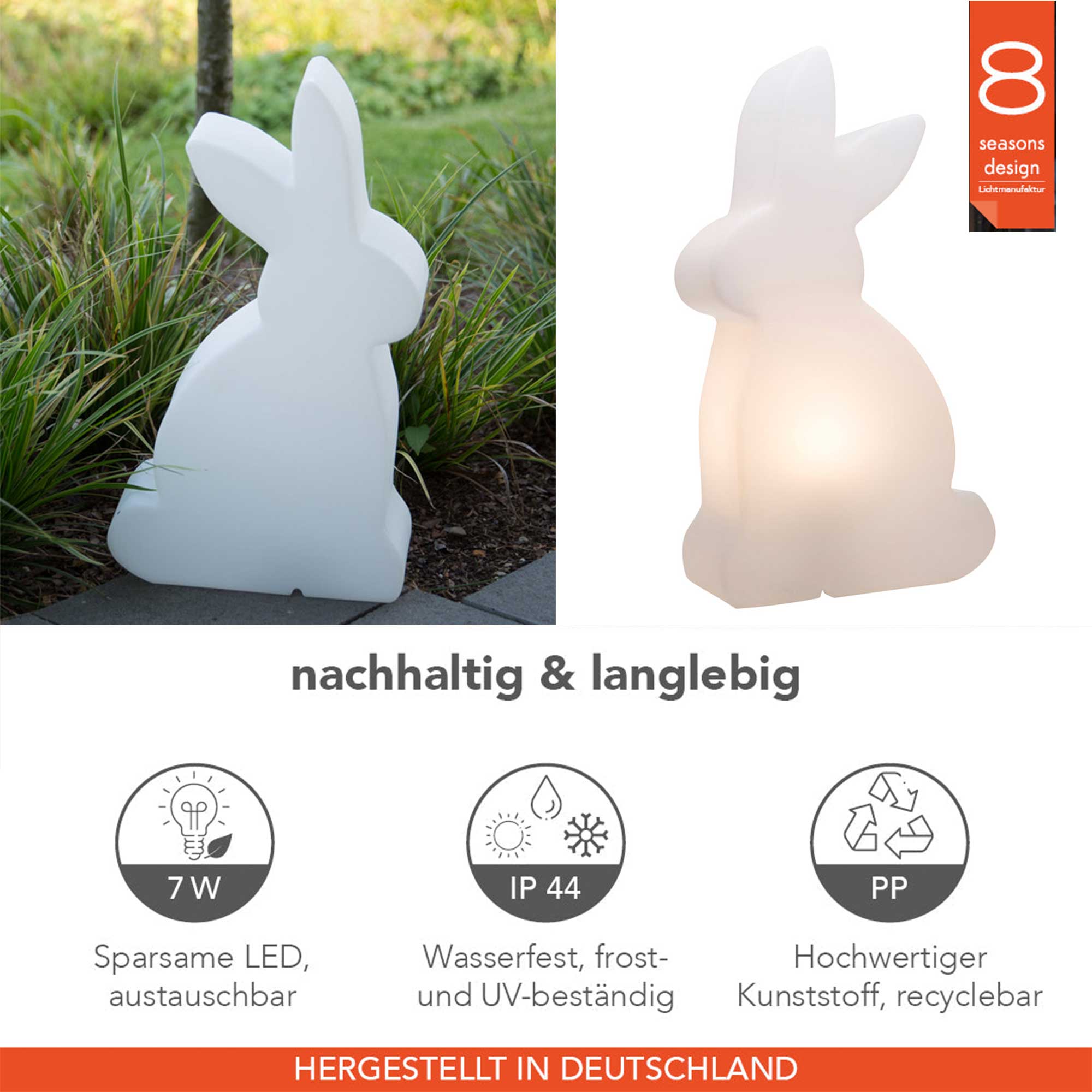 Produktblatt Gartenlicht Hase LED Weiss Soulbirdee Onlineshop