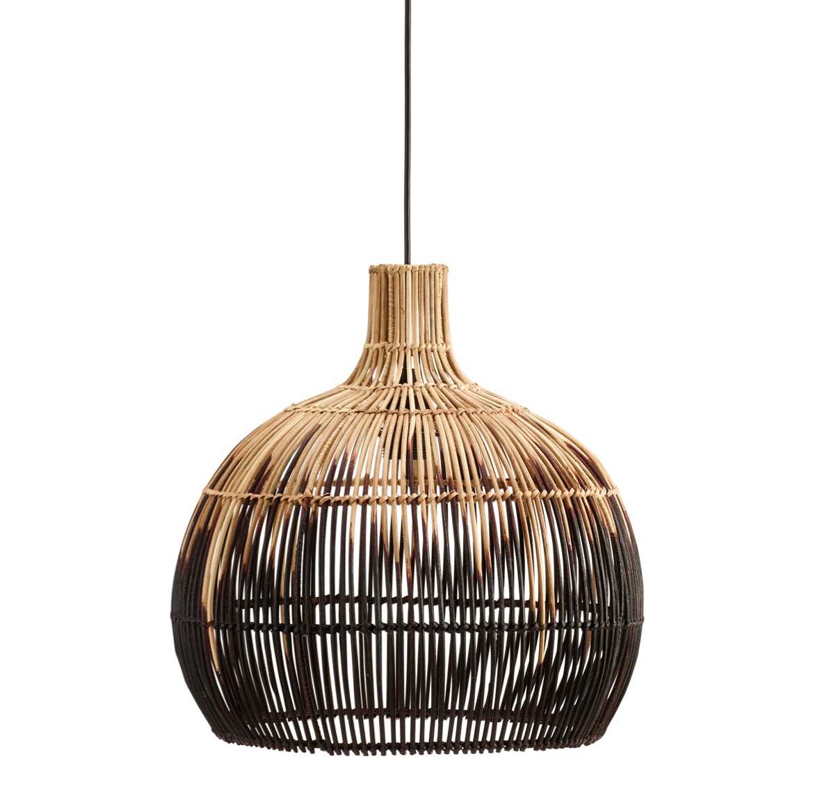 Rattan Esstisch-lampe im skandi stil Martha Prhome Pendelleuchte Schwarz Beige Boho Soulbirdee Onlineshop